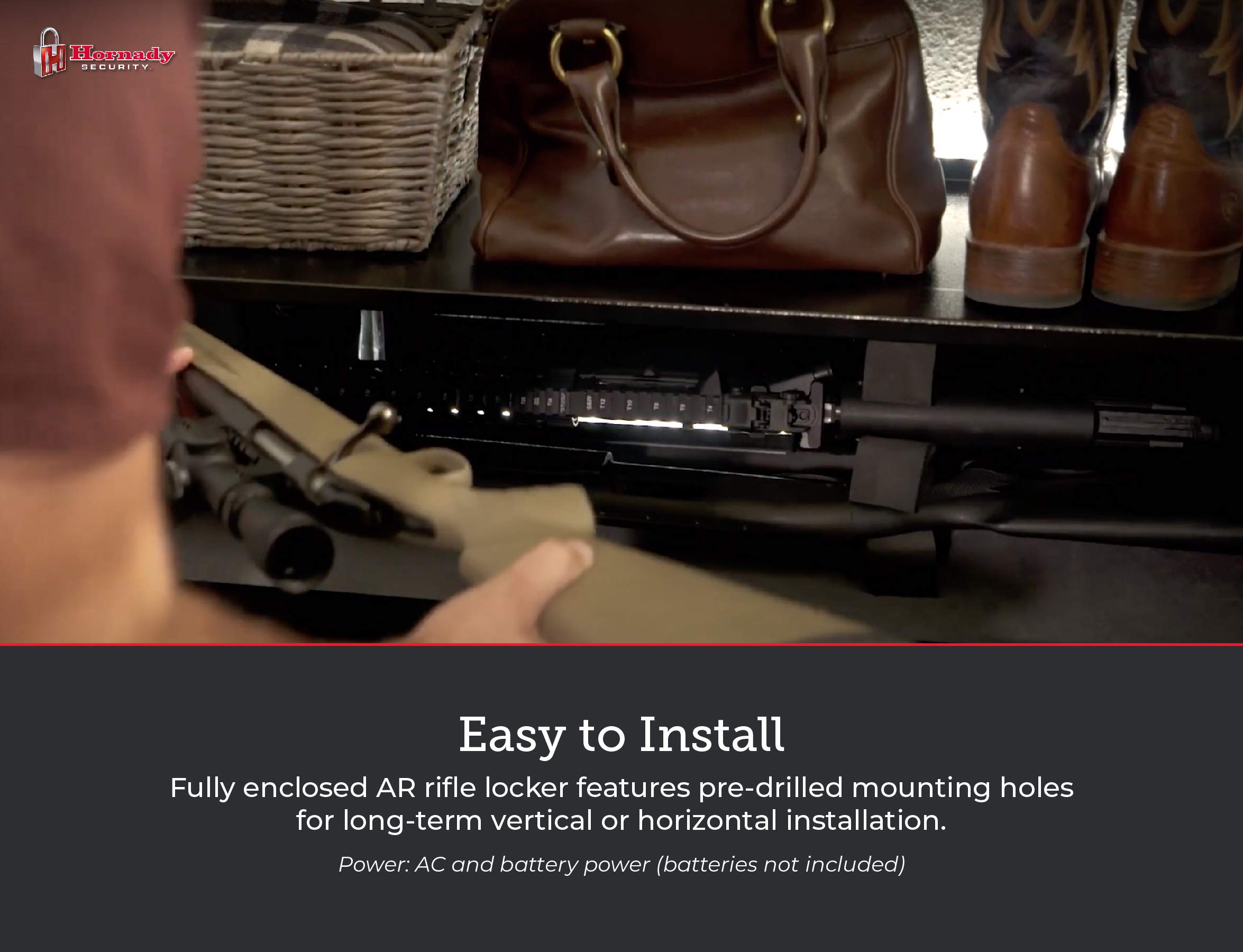 Hornady Rapid Safe AR Gun Locker with RFID Touch-Free Entry - Tamper Proof Gun Safe for Rifles, Shotguns & Accessories - Heavy Duty Firearm Storage for Home, Vehicle & Travel - Secure Weapon Protection for Hunters, Sportsmen & Gun Enthusiasts