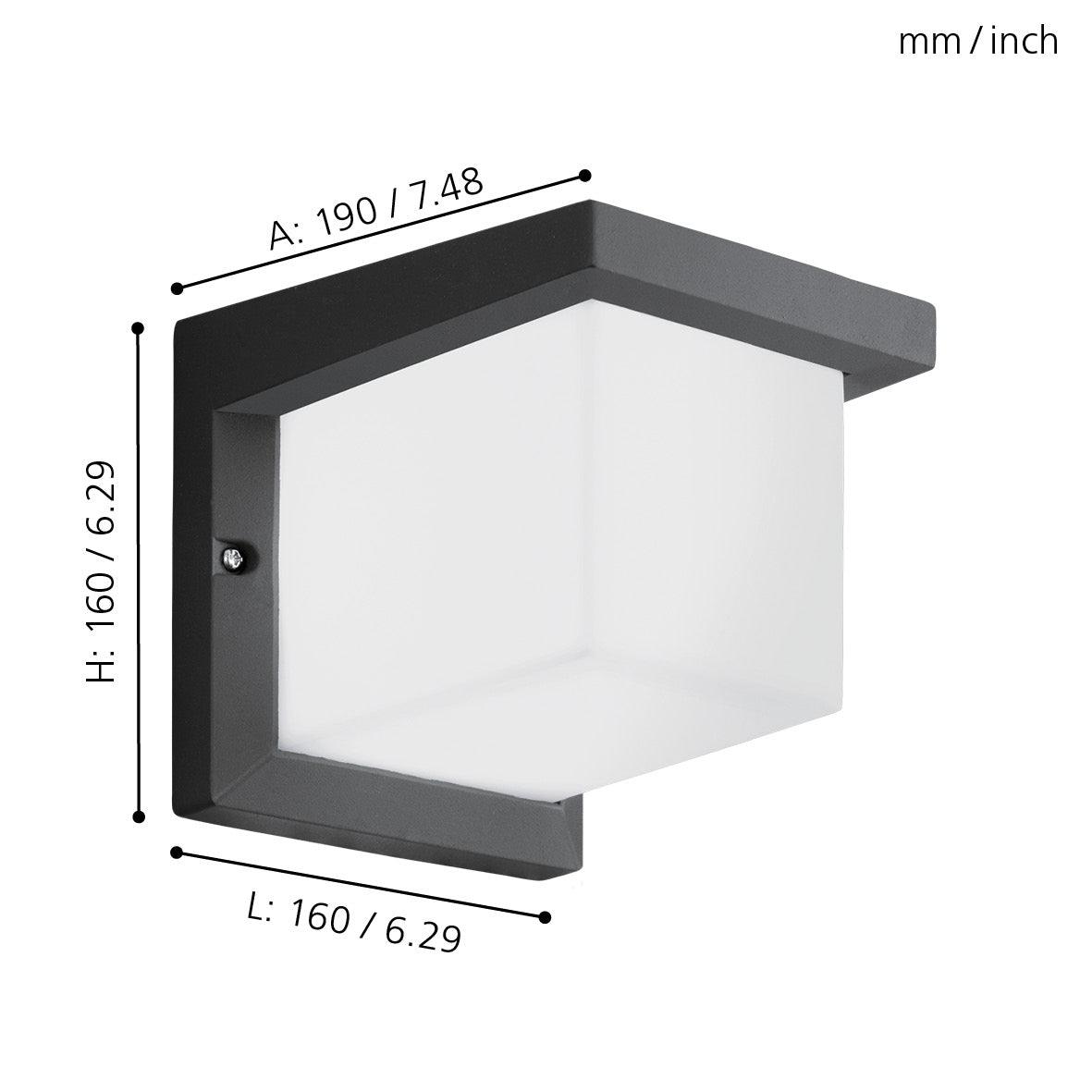 Eglo Desella 1 IP54 Grey Outdoor Wall Light - Weatherproof Exterior Lighting for Patio, Garden & Porch - Durable Outdoor Wall Sconce for Home & Commercial Use