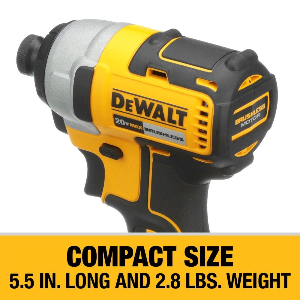 DEWALT 20V MAX* Brushless Cordless Drill and Impact Driver Combo Kit with 2 Batteries & Charger (DCK277C2) - Perfect for DIY Projects, Home Repairs, and Professional Construction Work