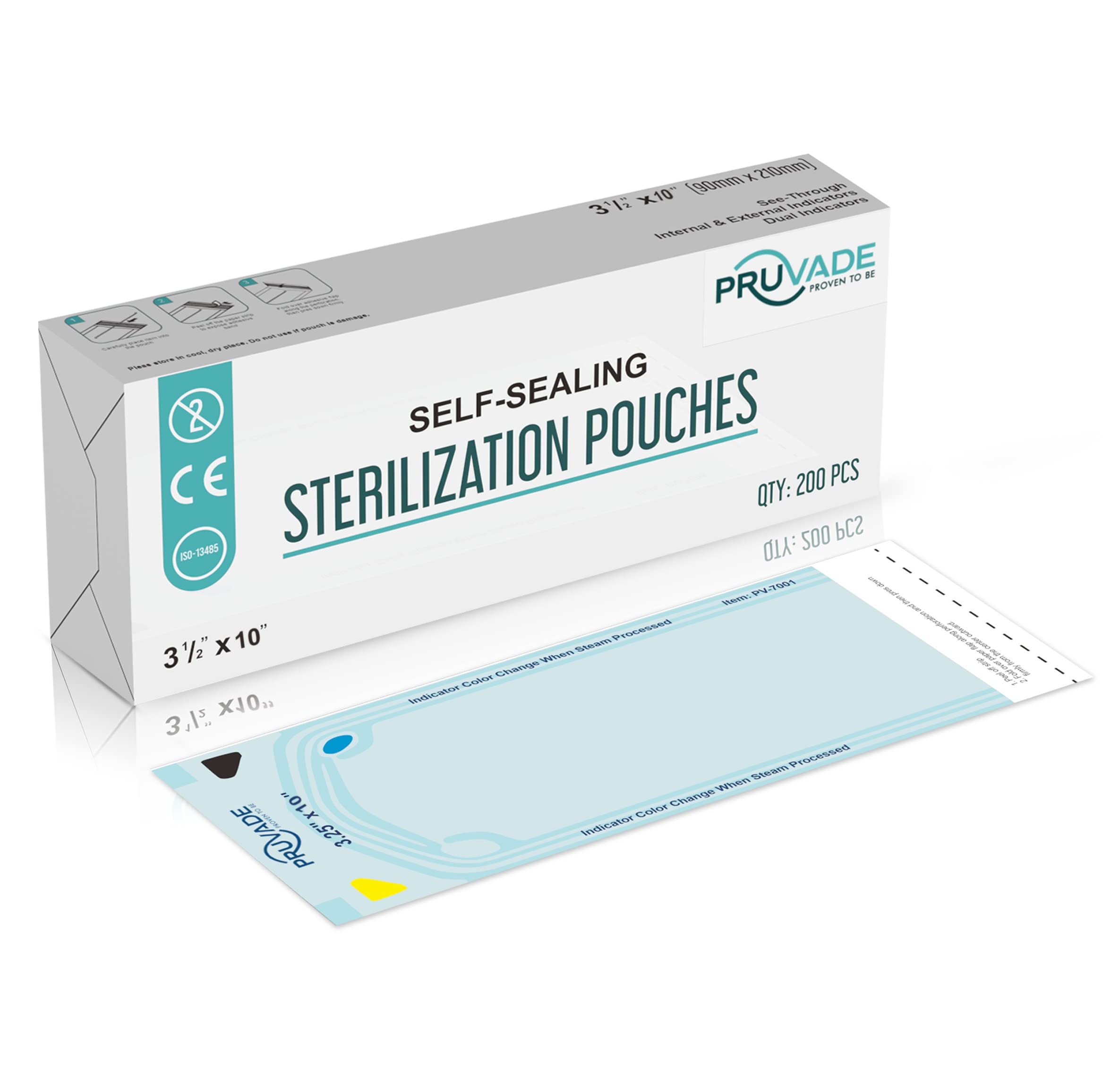 1000 Pack Sterilization Pouches 3.5” x 10” - Self Sealing Autoclave Bags for Dental Instruments, Tattoo & Medical Tools - Sterilizer Pouch for Dental Offices, Nail Salons, Tattoo Shops & Labs | Ideal for Sterilizing Dental Tools, Tattoo Needles & Medical Equipment