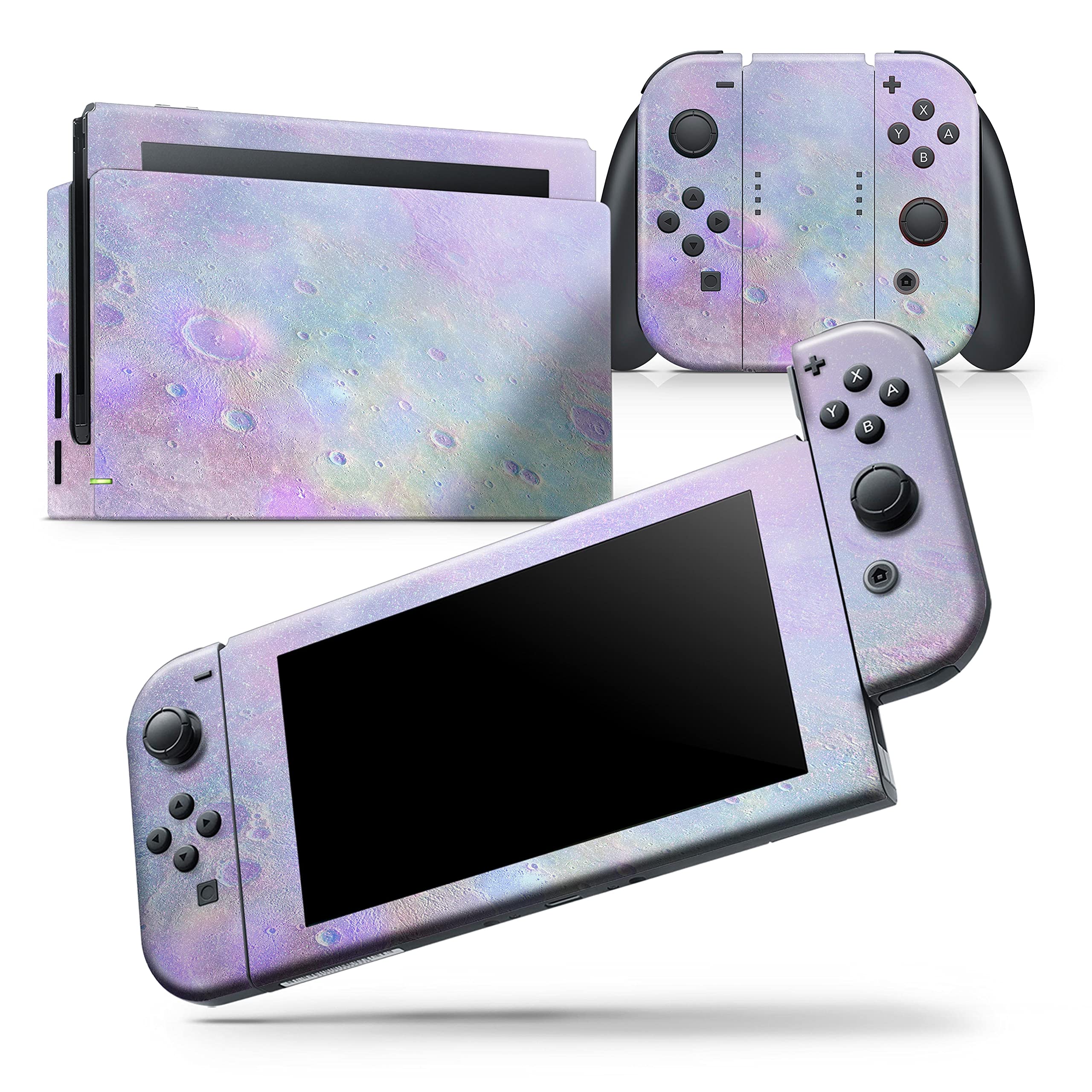 Nintendo Switch Pro Controller Skin - Removable Vinyl Wrap Cover with Tie-Dye Cratered Moon Design | Scratch-Resistant Protective Decal | Perfect for Gaming Protection & Customization