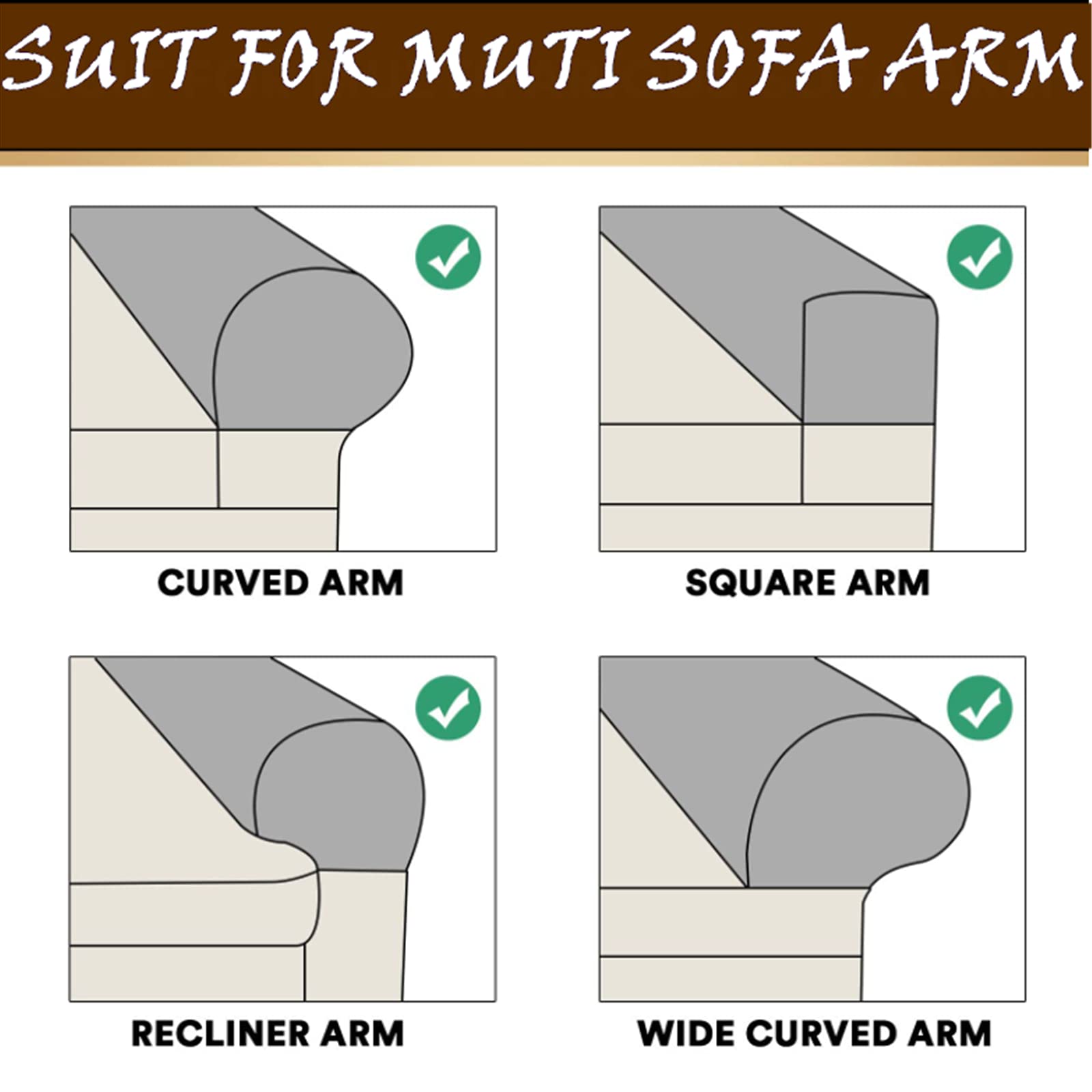 Stretch Velvet Armrest Covers - 2 Pack Spandex Chair Slipcovers for Recliner, Sofa & Armchair - Soft Brown Velour Fabric Protectors - Perfect for Living Room, Office & Home Decor