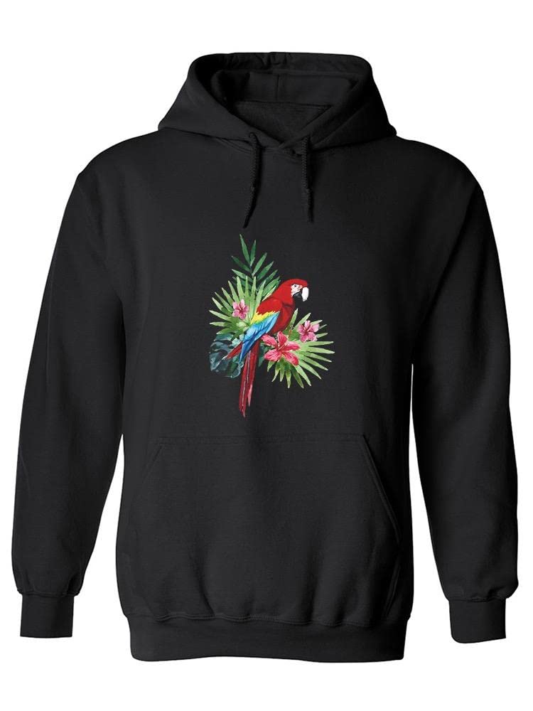 Stylish Parrot & Plants Print Hoodie for Women - SPIdeals Designs | Cozy Casual Wear for Outdoors & Relaxation