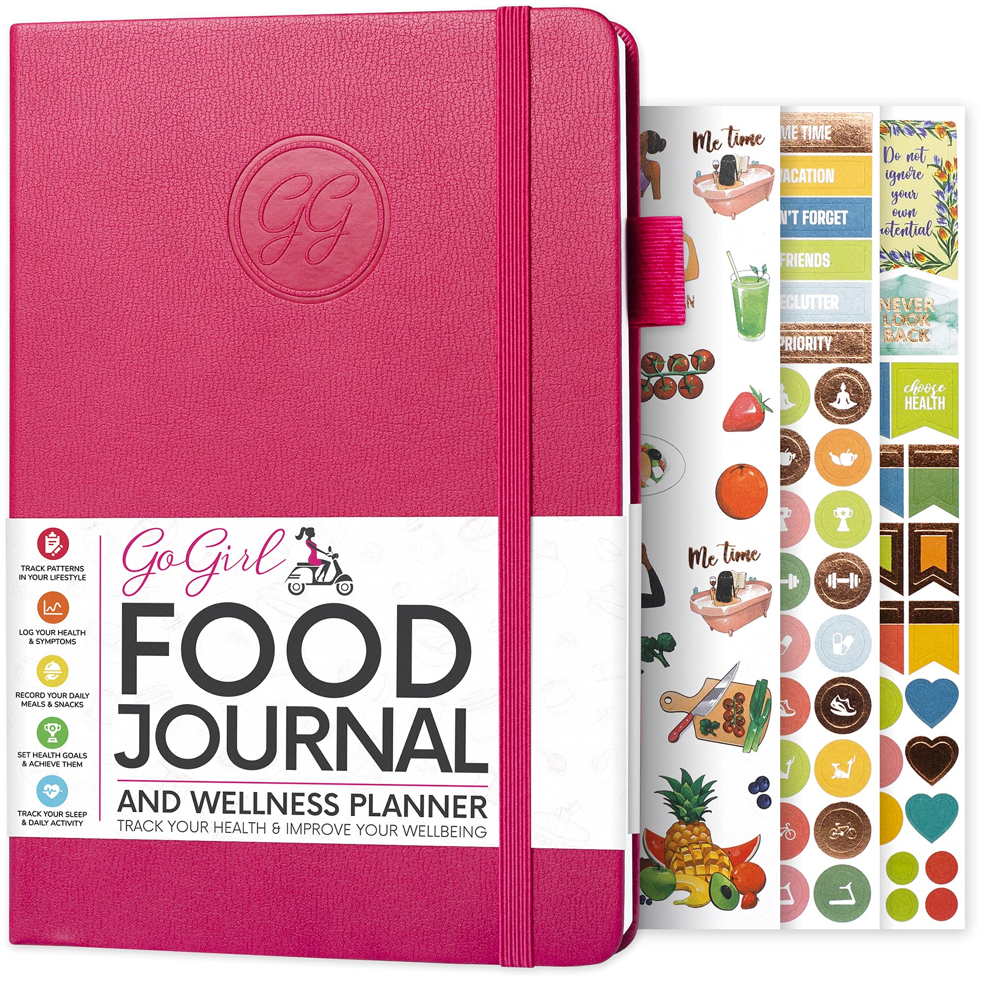 GoGirl Wellness Planner - Diet & Fitness Journal for Weight Loss & Meal Tracking | A5 Maroon for Healthy Lifestyle