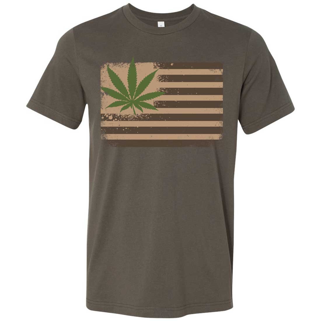 Pot Leaf Hemp Flag USA Men's Lightweight Fitted T-Shirt - Assorted Colors - Perfect for Casual Wear, Festivals & 420 Celebrations