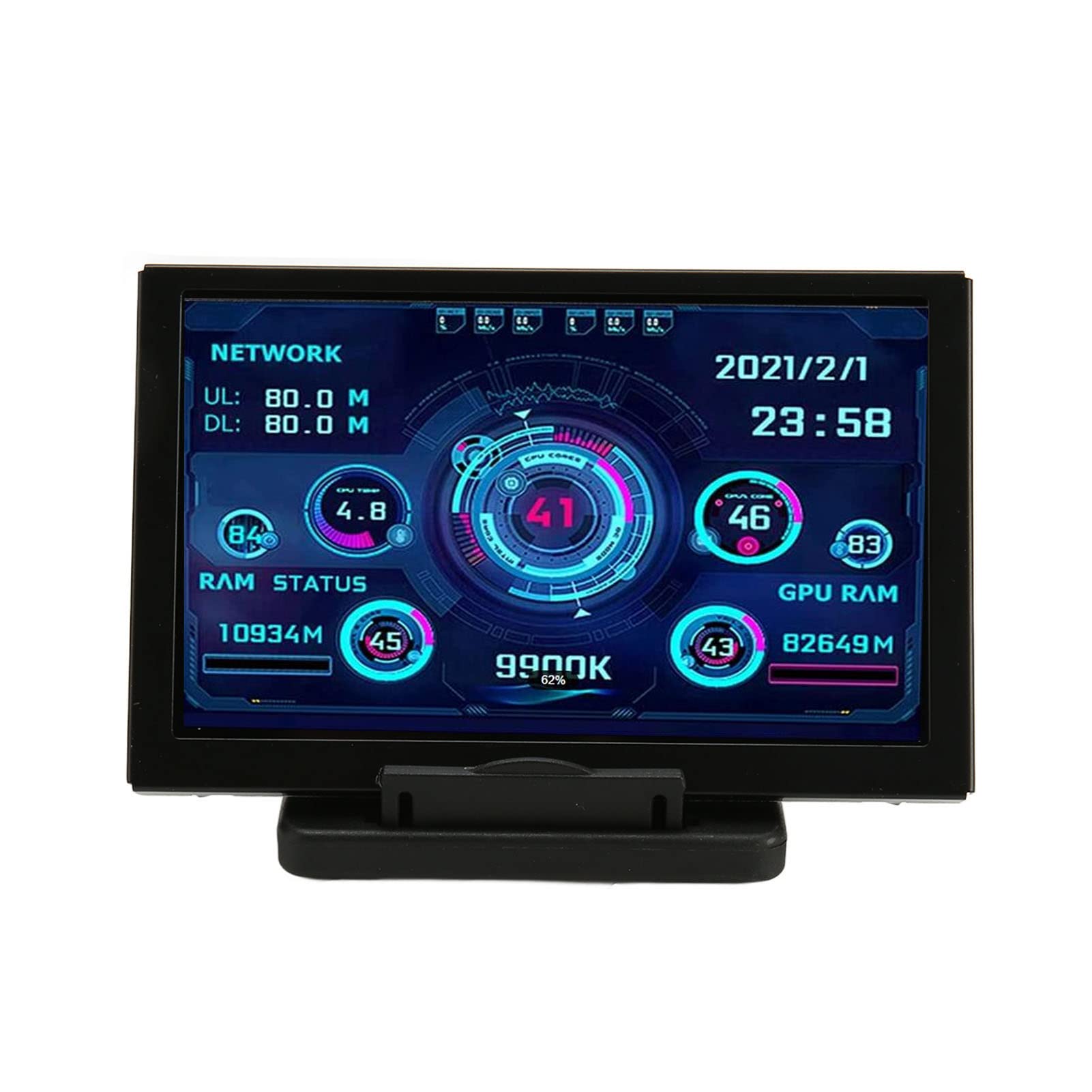 5 Inch IPS PC Temperature Monitor - 800x480 HD Display for Computer CPU/GPU Cooling System | Office & Gaming PC Setup Accessory