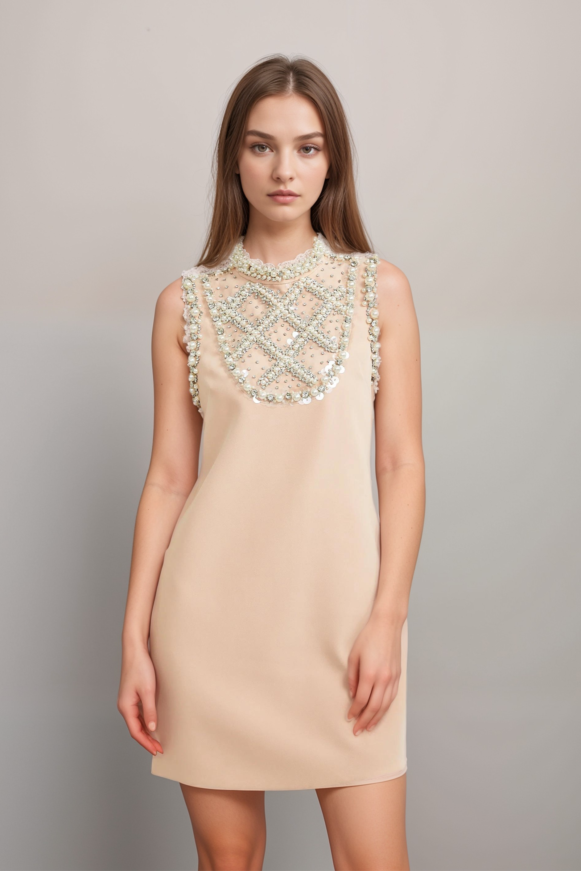 Cesca Embellished Sleeveless Mini Dress - Women's Fashion Party Cocktail Dress for Night Out & Special Occasions