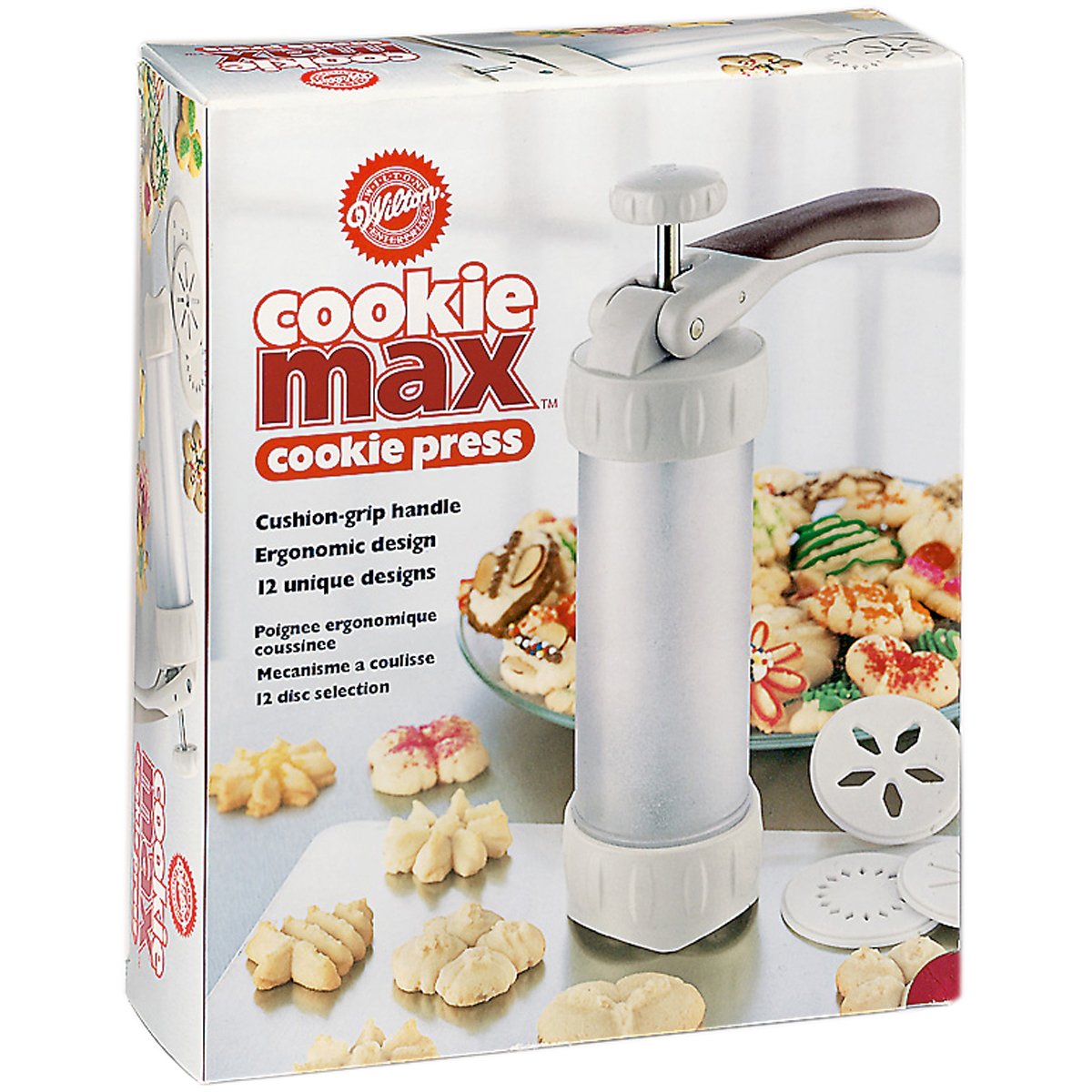 Wilton Max Cookie Press - Stainless Steel Cookie Gun for Baking, Decorating, and Icing - Perfect for Holiday Cookies, Wedding Favors, and Party Treats