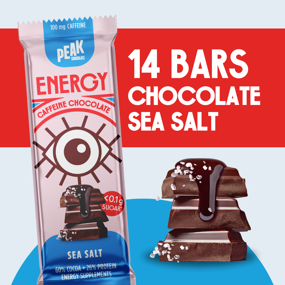 Premium Energy Sea Salt Chocolate Bars - Organic Dark Chocolate with Himalayan Pink Salt for Boosting Energy & Focus - Perfect for Hiking, Workouts, and Healthy Snacking