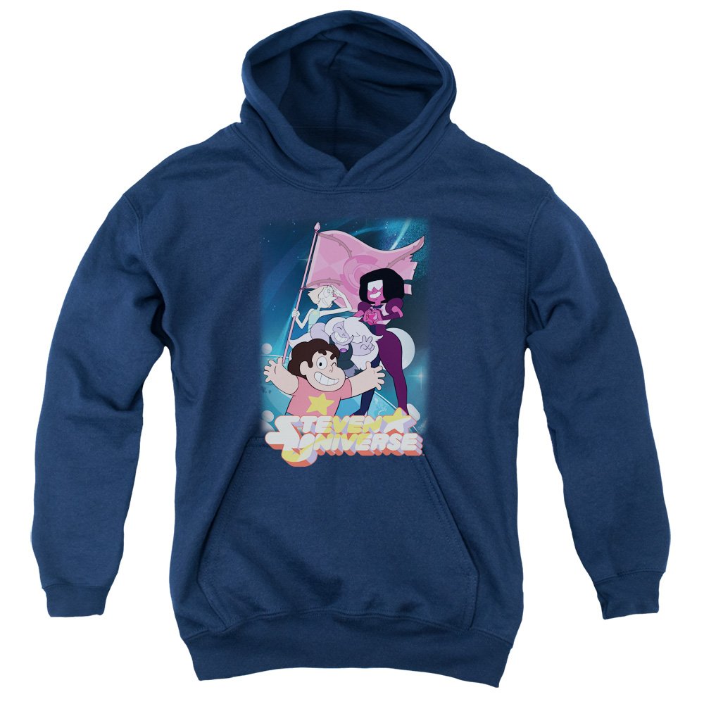 Steven Universe Crystal Gem Flag Unisex Youth Pullover Hoodie - Soft & Comfortable Cartoon Character Sweatshirt for Kids & Teens - Perfect for Cosplay, School, and Casual Wear