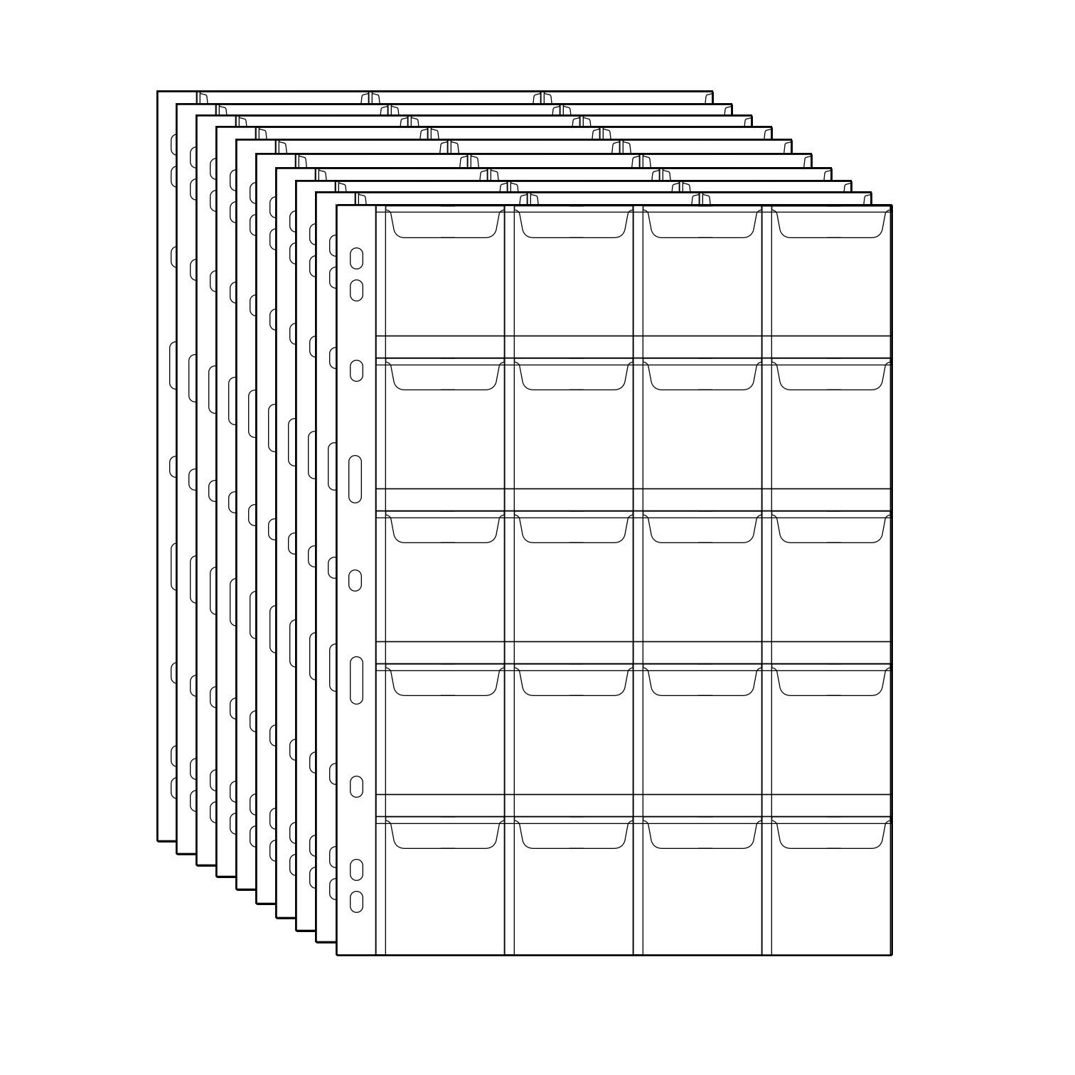 200-Pocket Coin Collection Binder Pages - 10 Acid-Free Loose Leaf Sheets for 45x45mm (1.77x1.77 Inch) Medallions, Coins, Stamps & Currency | Perfect for Organizing, Trading & Displaying Collectibles