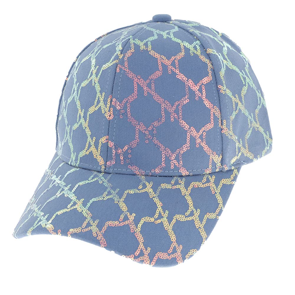 Fashion Sequin Chain Adjustable Baseball Cap for Women - Stylish Embellished Hat for Parties, Concerts & Outdoor Events