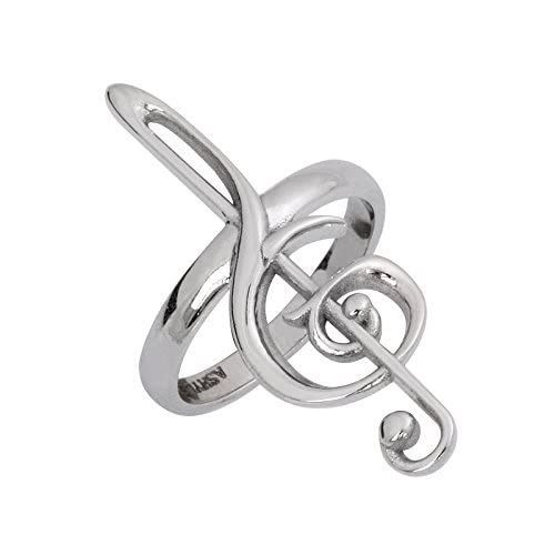 Elegant Silver Treble Clef Ring - Music Note Jewelry for Women - Perfect Gift for Musicians & Music Lovers - Ideal for Concerts, Performances & Everyday Wear