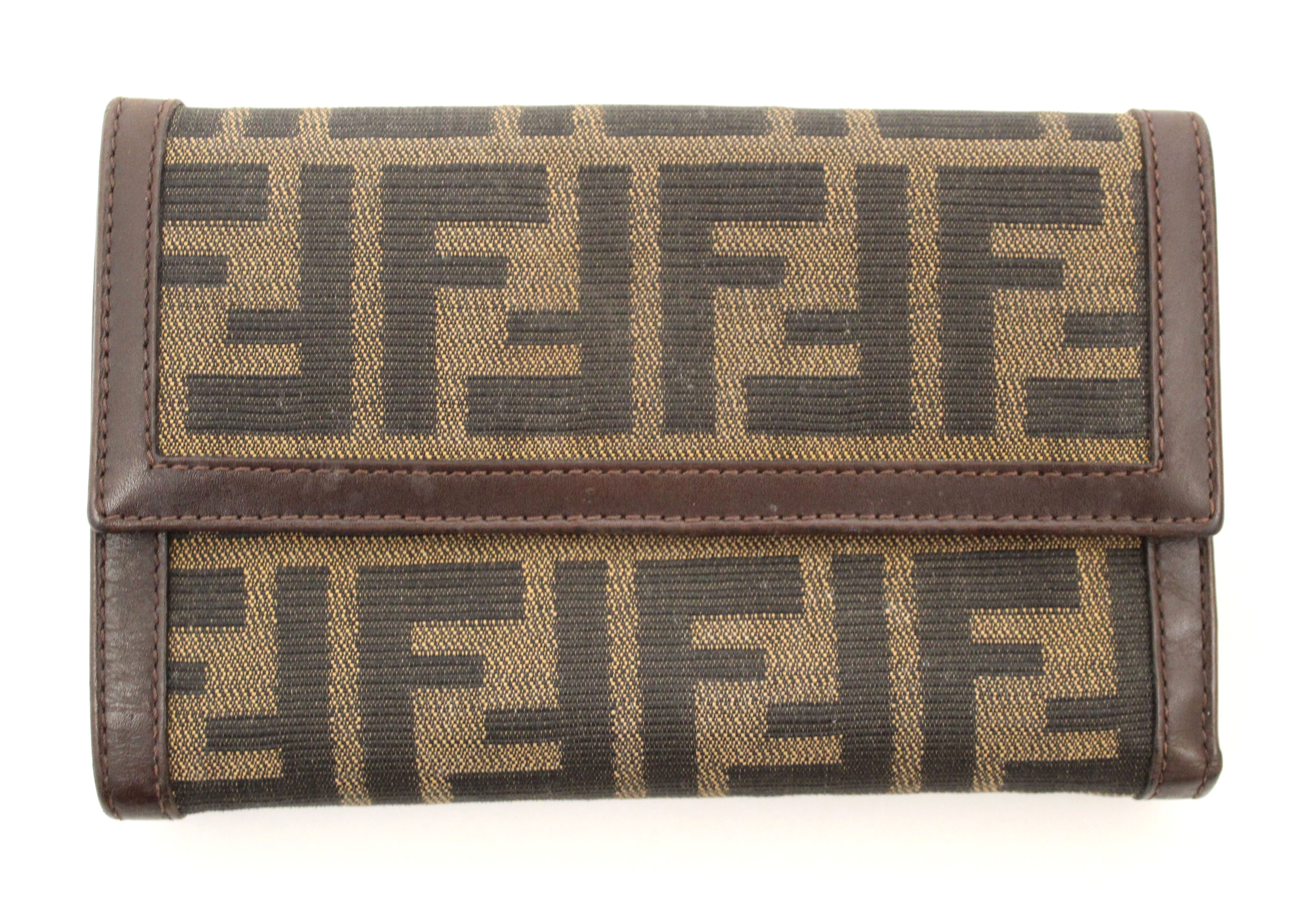 Authentic Fendi Zucca FF Logo Print Trifold Wallet for Women | Luxury Designer Leather Wallet | Perfect for Everyday Use, Travel & Gifts