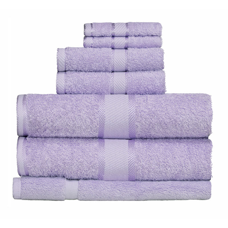 Premium 100% Cotton Bath Towel Set - 7 Piece Soft & Absorbent Lilac Towels for Spa, Bath, Beach & Gym | Luxury Home & Hotel Quality
