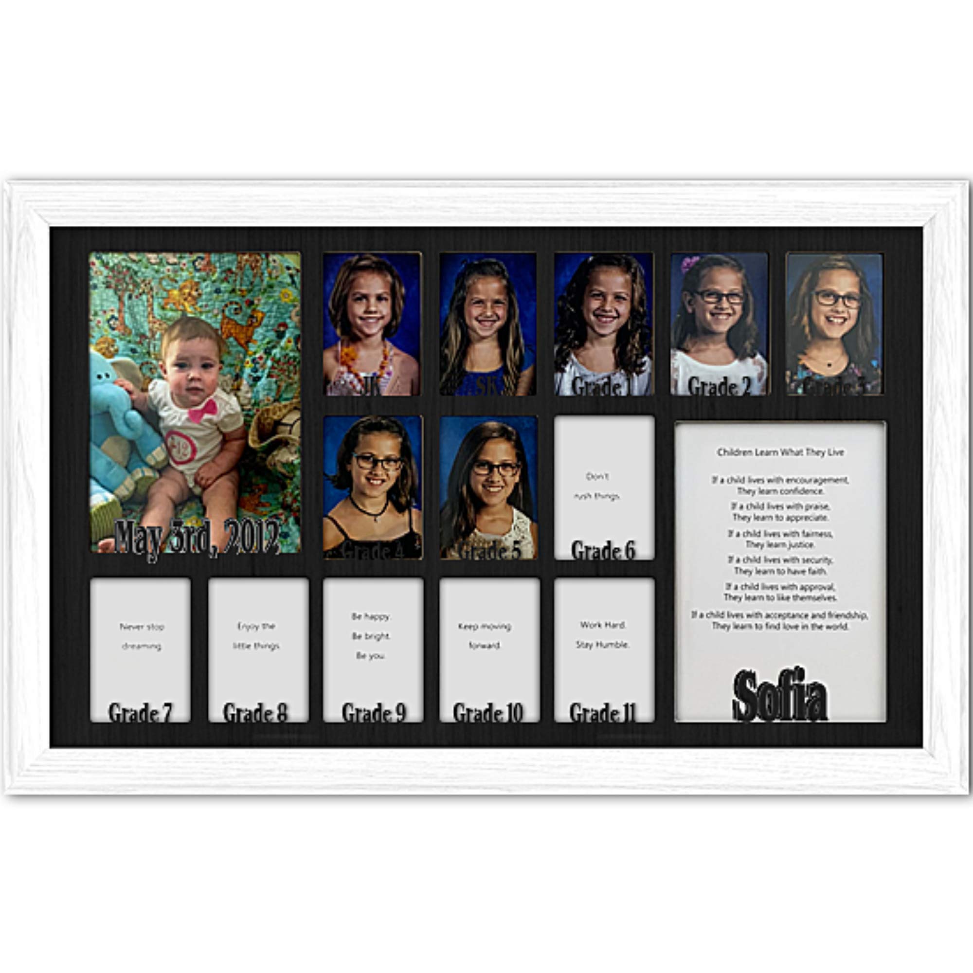 Personalized Northland School Years Photo Frame - Holds Twelve 2.5x3.5