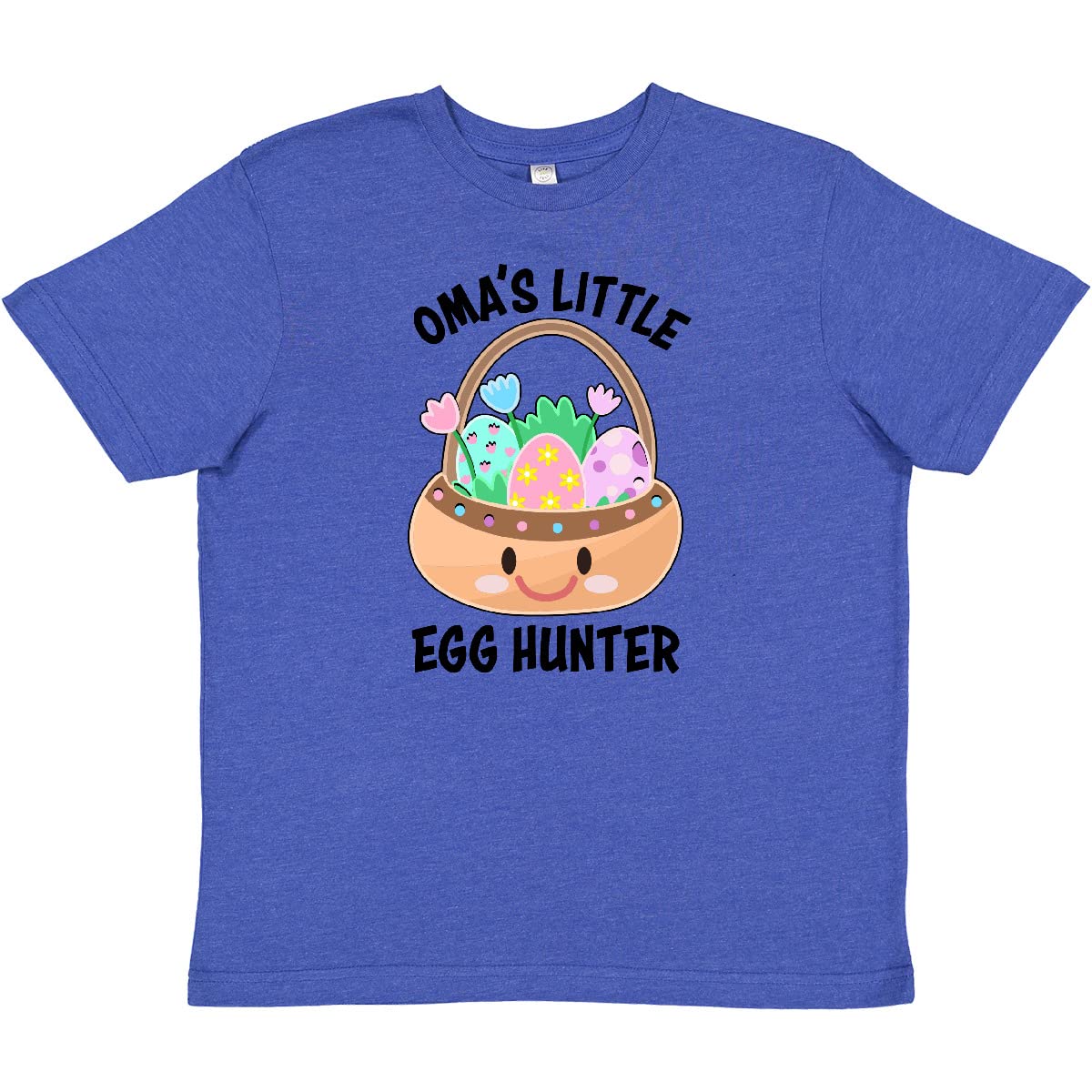 Inktastic Omas Little Egg Hunter Youth T-Shirt - Cute Easter Egg Hunting Graphic Tee for Kids | Perfect for Easter Celebrations, Spring Outfits & Family Gatherings