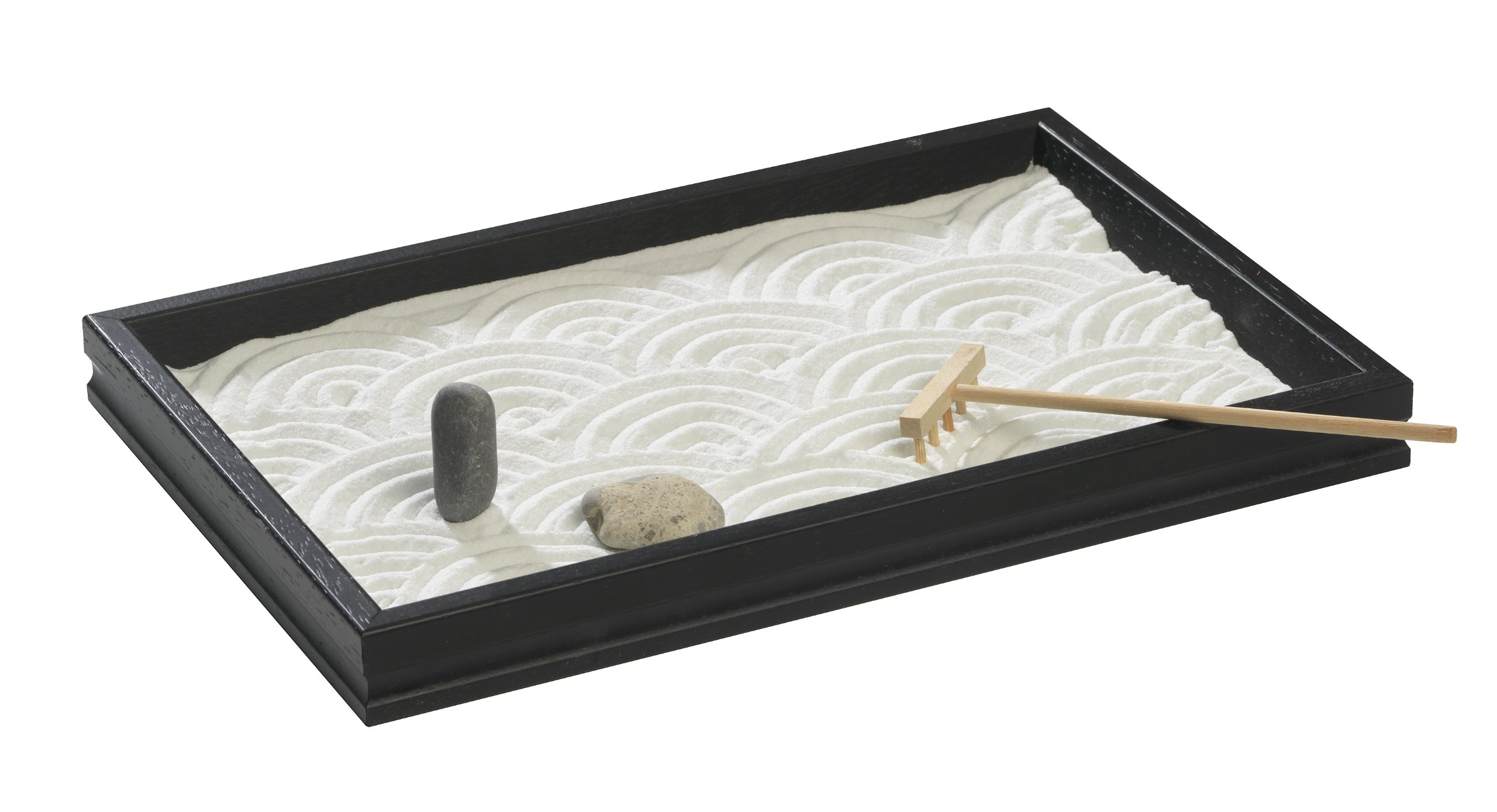 Za-Zen Mini Zen Garden Kit for Beginners - Relaxing Desktop Sand Garden with Rake & Stones for Stress Relief & Mindfulness Meditation