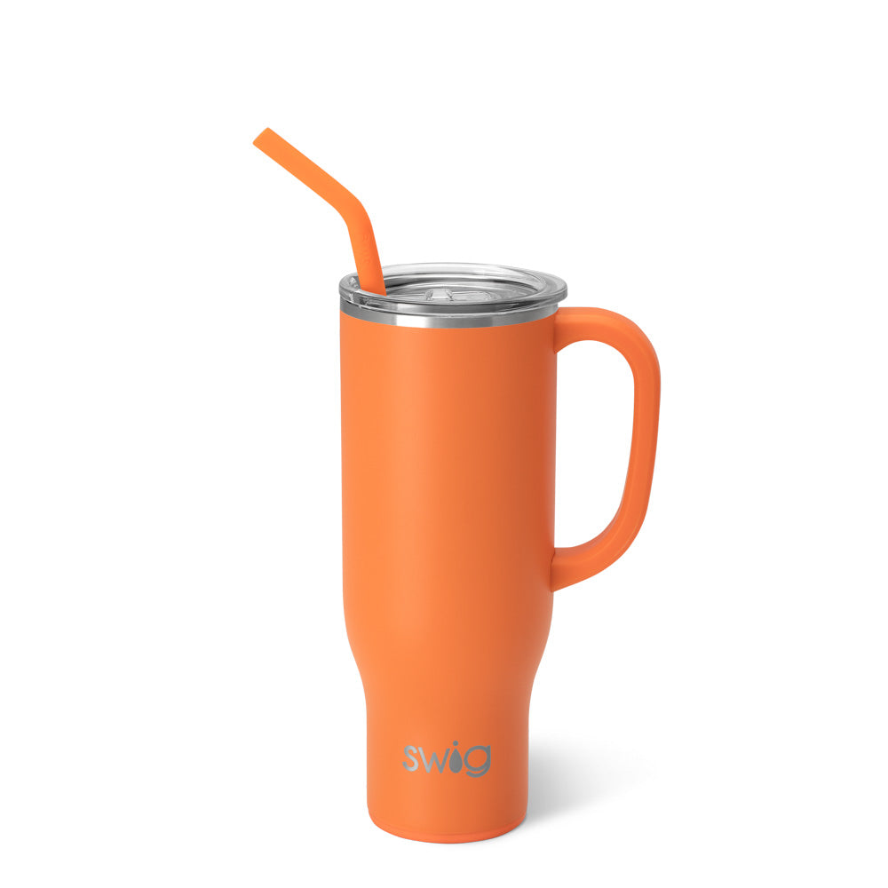 Orange Mega Mug 30oz - Large Insulated Coffee Cup with Handle, BPA-Free Travel Tumbler for Hot & Cold Drinks - Perfect for Office, Camping, and Home Use