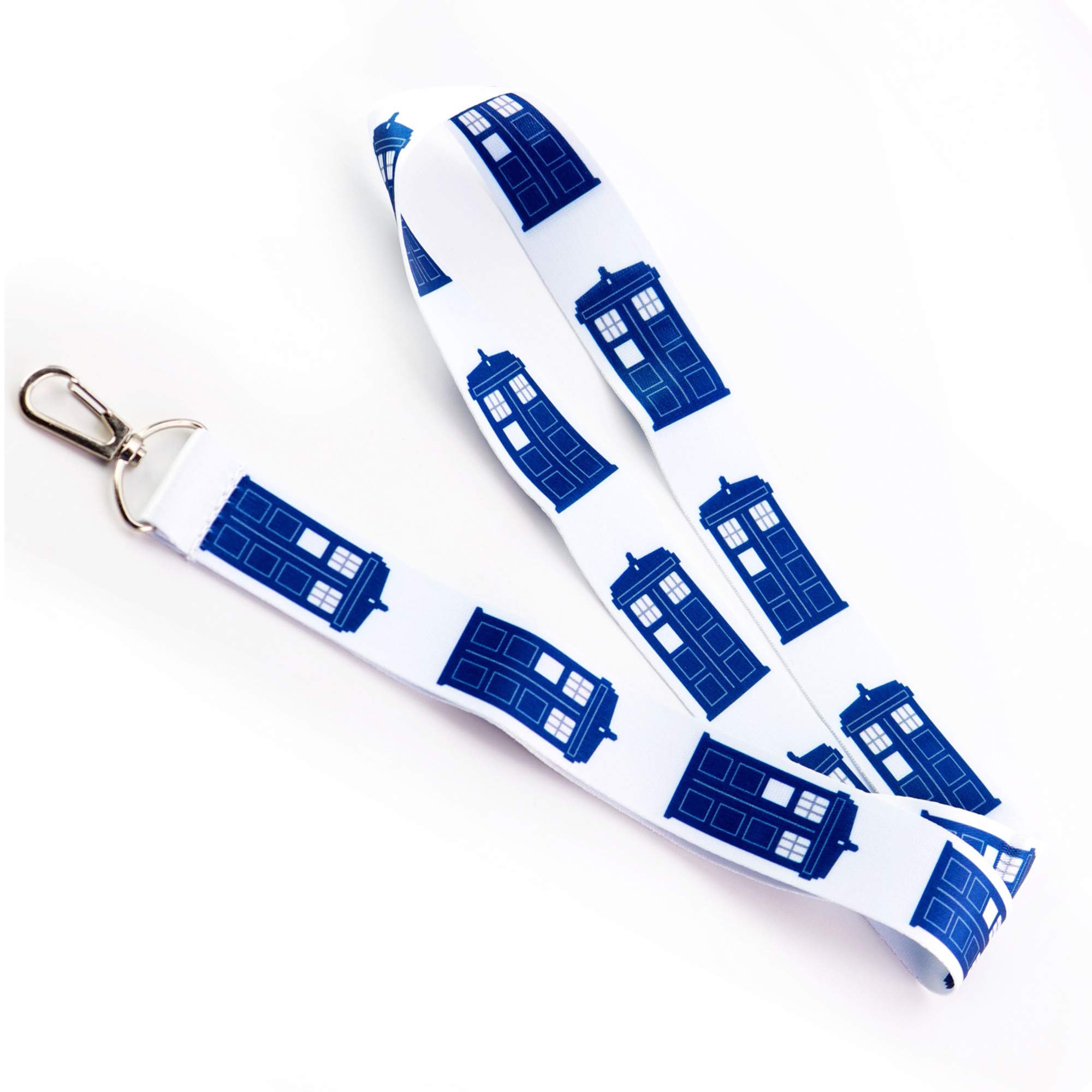 Tardis Keychain Lanyard - Dr. Who Police Box Keyring for ID Badges & Keys
