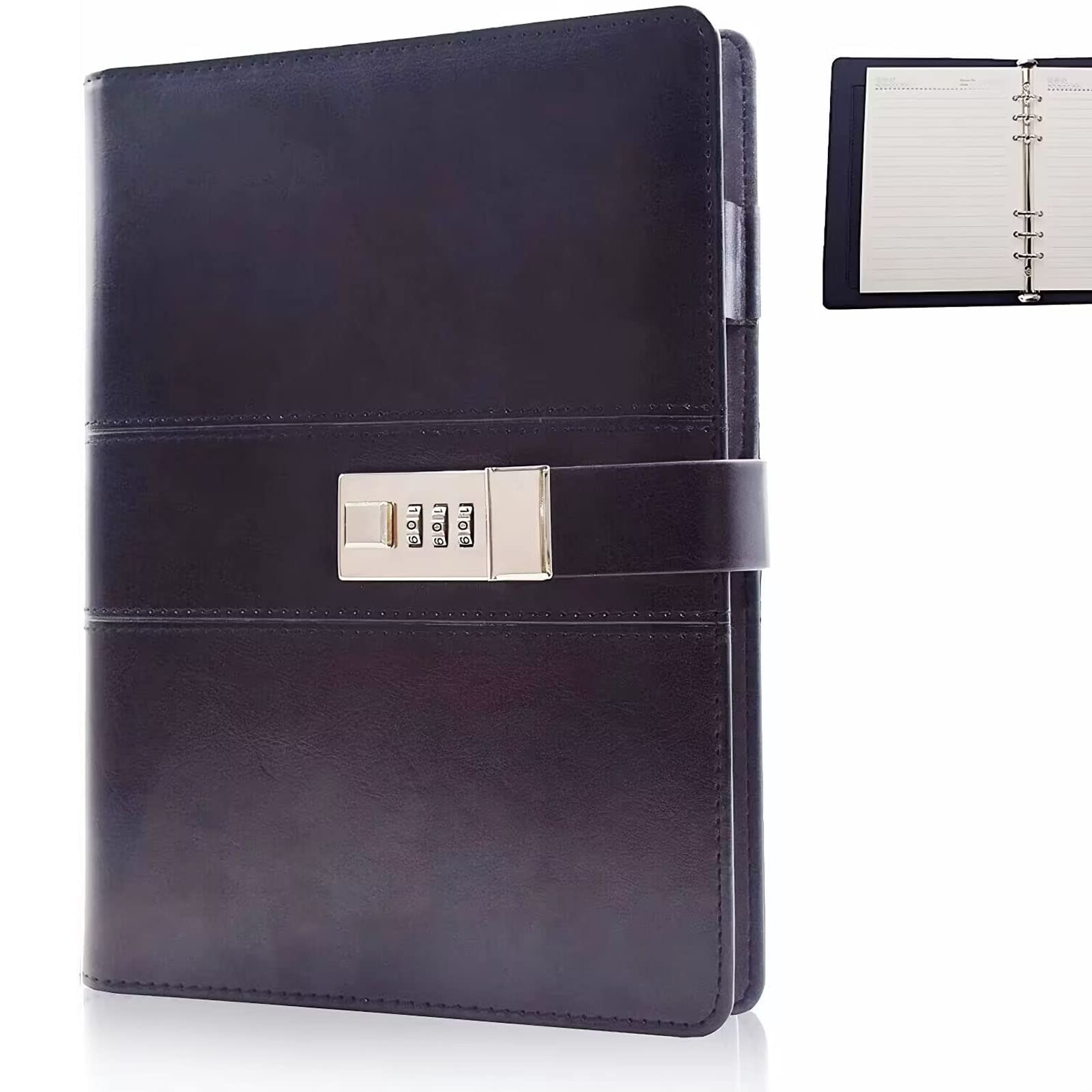AIVN Lockable Diary Journal A5 - Spiral Bound Leather Notebook for Boys, Girls, Men & Women - Perfect for Personal Writing, Secret Keeping & Gift Giving