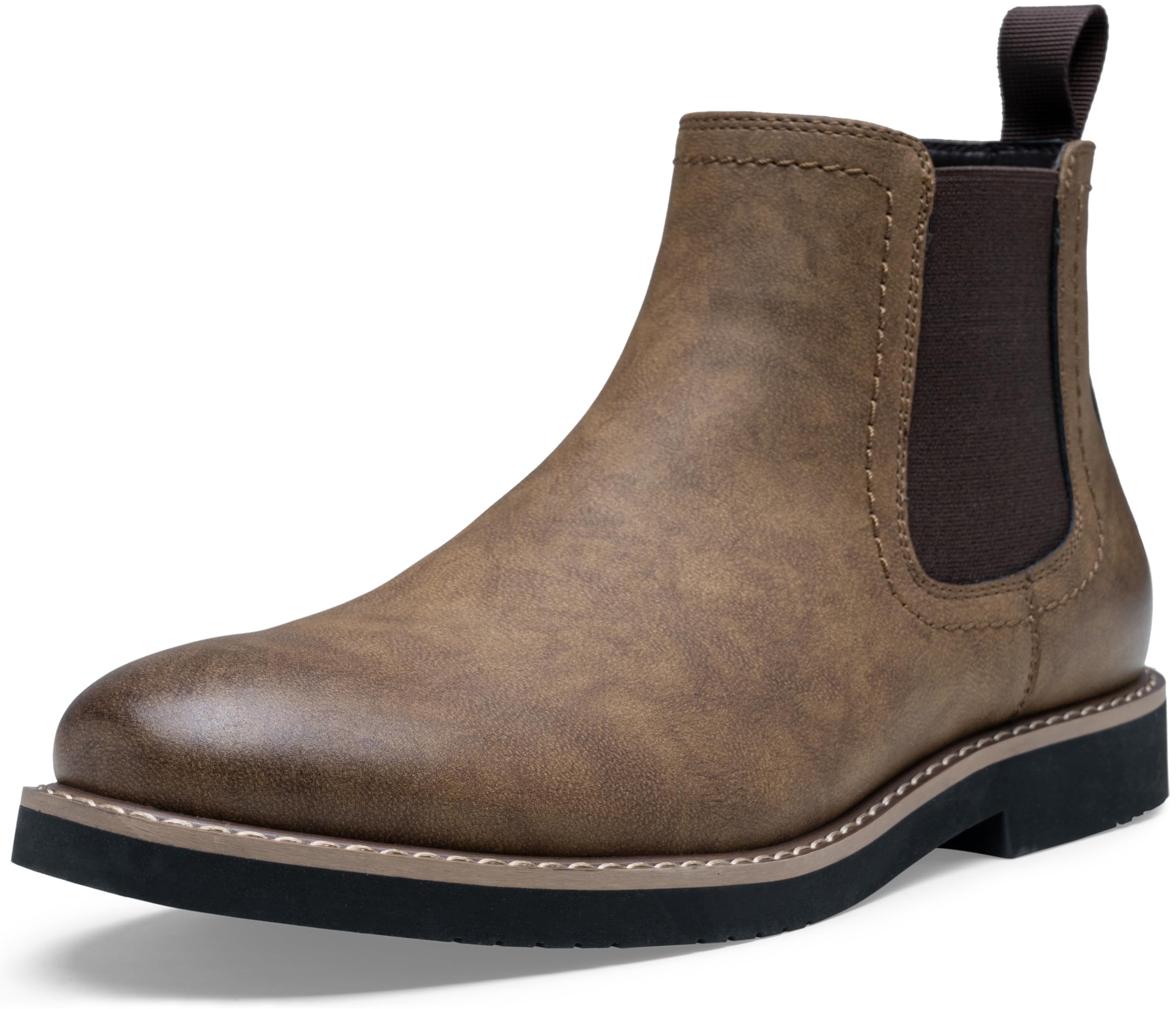 Vostey Men's Chelsea Boots - Classic Slip On Ankle Dress Boots for Casual Wear | Black Leather Comfortable Shoes for Work, Office & Everyday Outfits