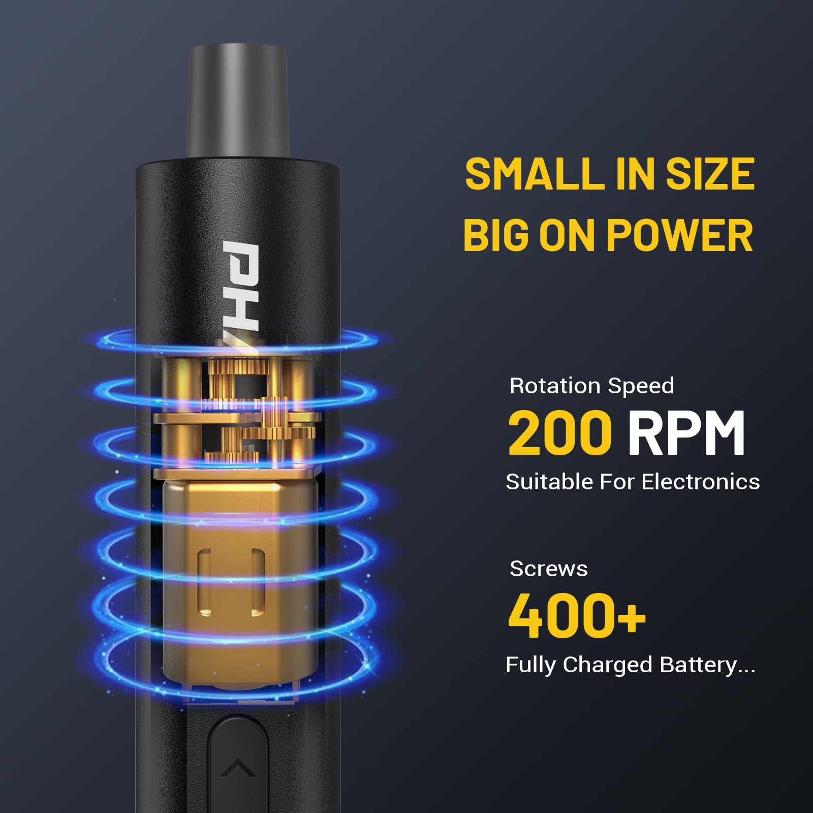 PHALANX Mini 3.7V Cordless Electric Screwdriver Set - 60-in-1 Magnetic Precision Screwdriver with Rotating Bit Holder & 5/32