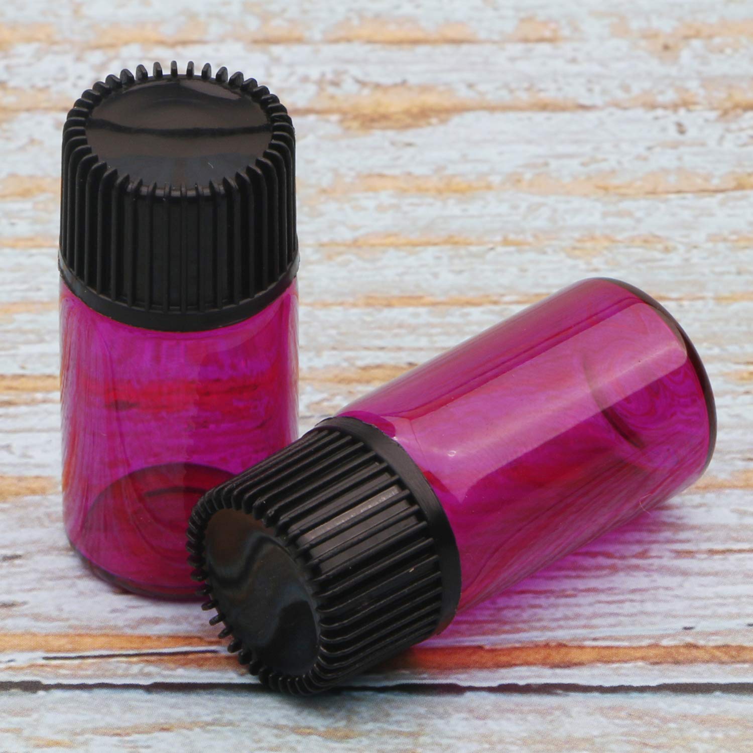 Kesell 20-Piece Mini Essential Oil Bottles Set - 3ml Empty Glass Vials with Orifice Reducers & Black Caps for Aromatherapy, DIY Blends, Travel Samples & Crafting