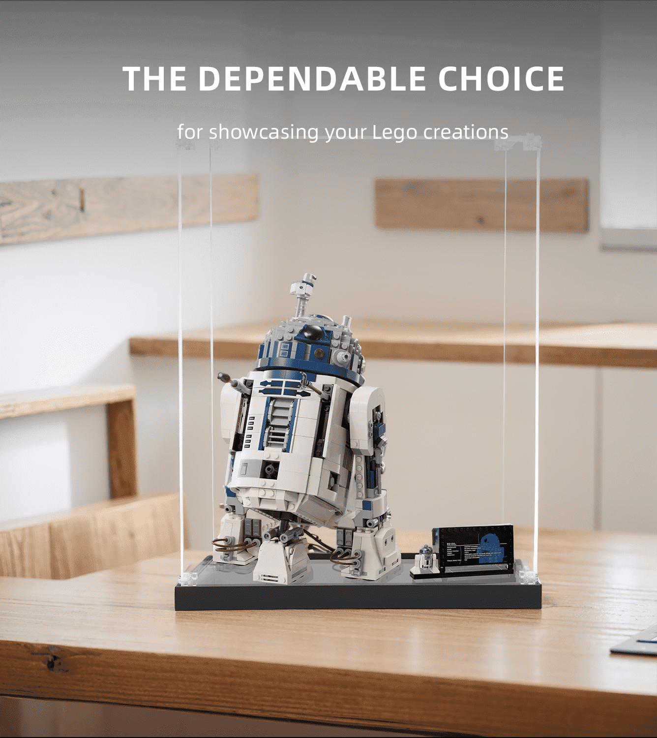 LEGO Buildable R2-D2 75379 Display Case - Clear Acrylic Showcase for Star Wars Collectibles - Perfect for Home Decor, Office Display & Gift Giving