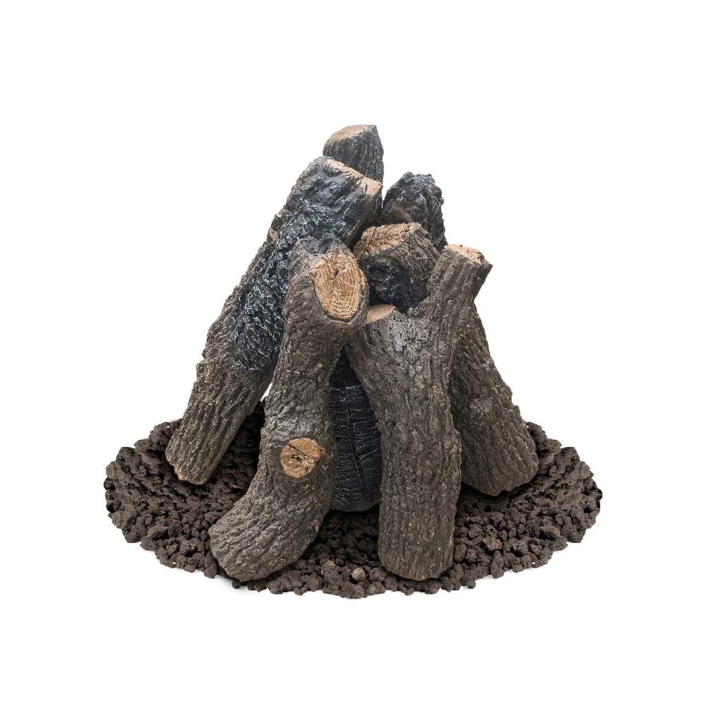 American Fyre Designs Premium Log Sets for Gas Fire Pits - Realistic Decorative Fireplace Logs for Outdoor & Indoor Use - Perfect for Patio, Backyard, and Living Room Ambiance