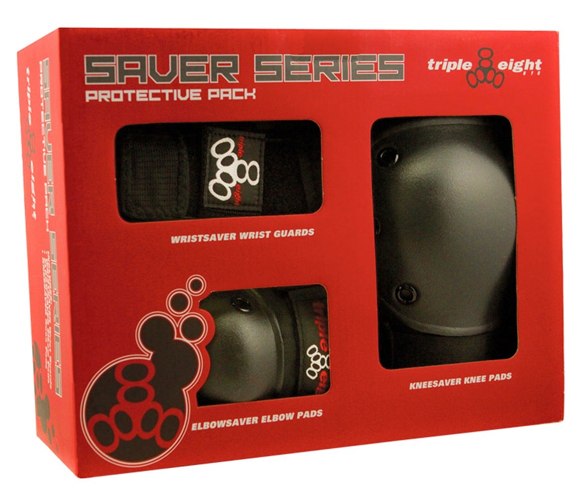 Triple Eight Saver Series 3 Pack Knee Pads & Elbow Pads Set - Protective Gear for Skateboarding, Roller Skating, and Scooter Riding - Durable Comfort for Kids and Adults