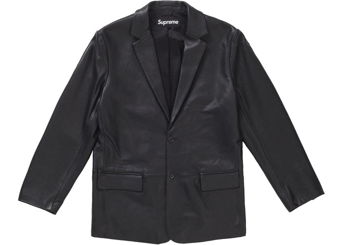 Premium Genuine Leather Blazer for Men - Classic Black Formal Jacket - Perfect for Business Meetings, Weddings & Office Wear