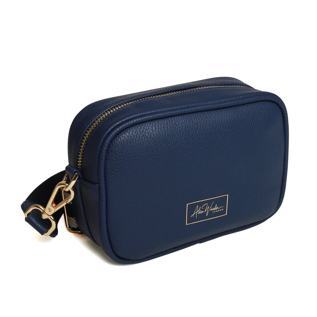 Alice Wheeler Mini Crossbody Bag for Women - Stylish Navy Blue Leather Purse - Perfect for Travel, Shopping & Everyday Use