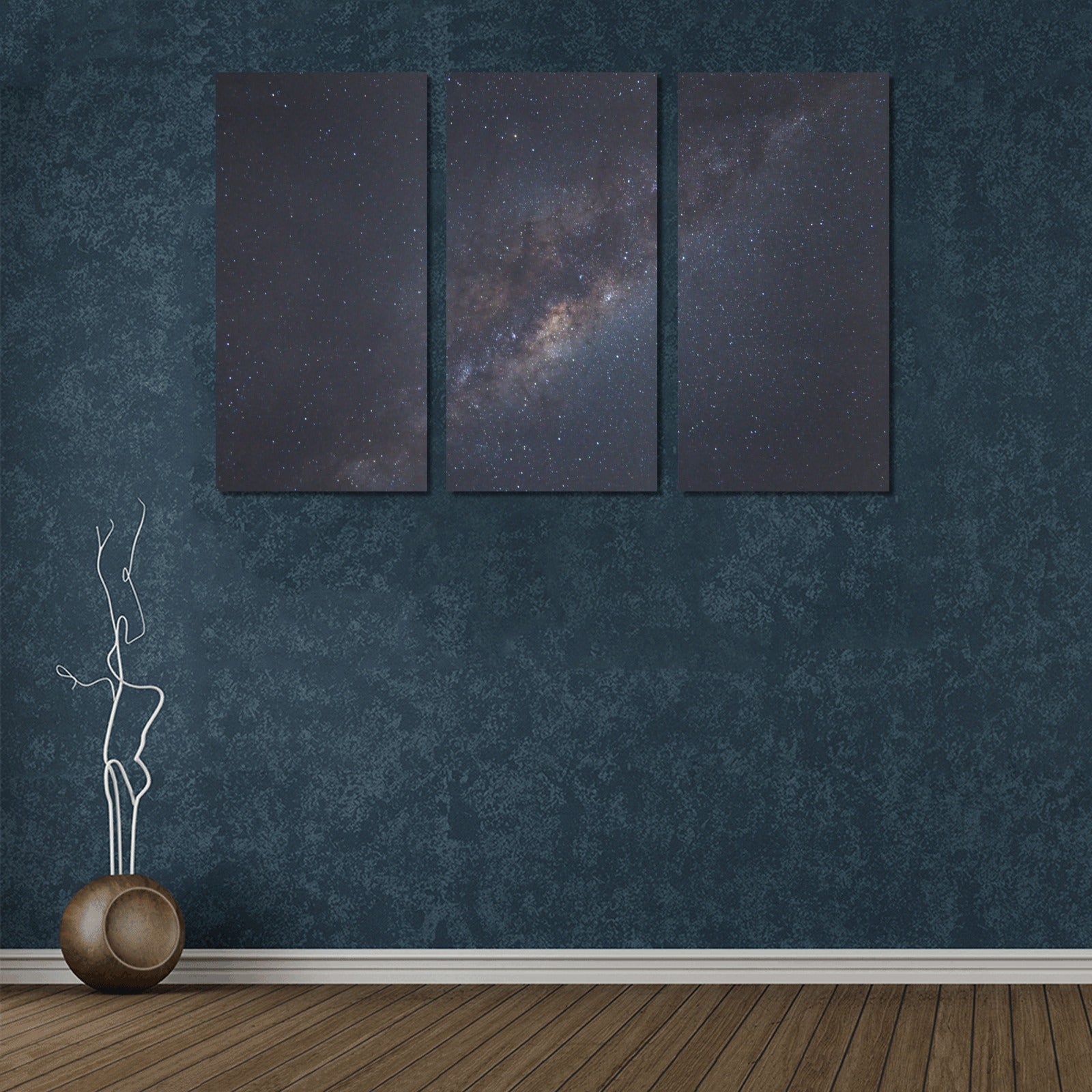 Celestial Nebula Framed Canvas Wall Art Prints - Set of 3 Modern Space Galaxy Decor for Living Room, Bedroom & Office