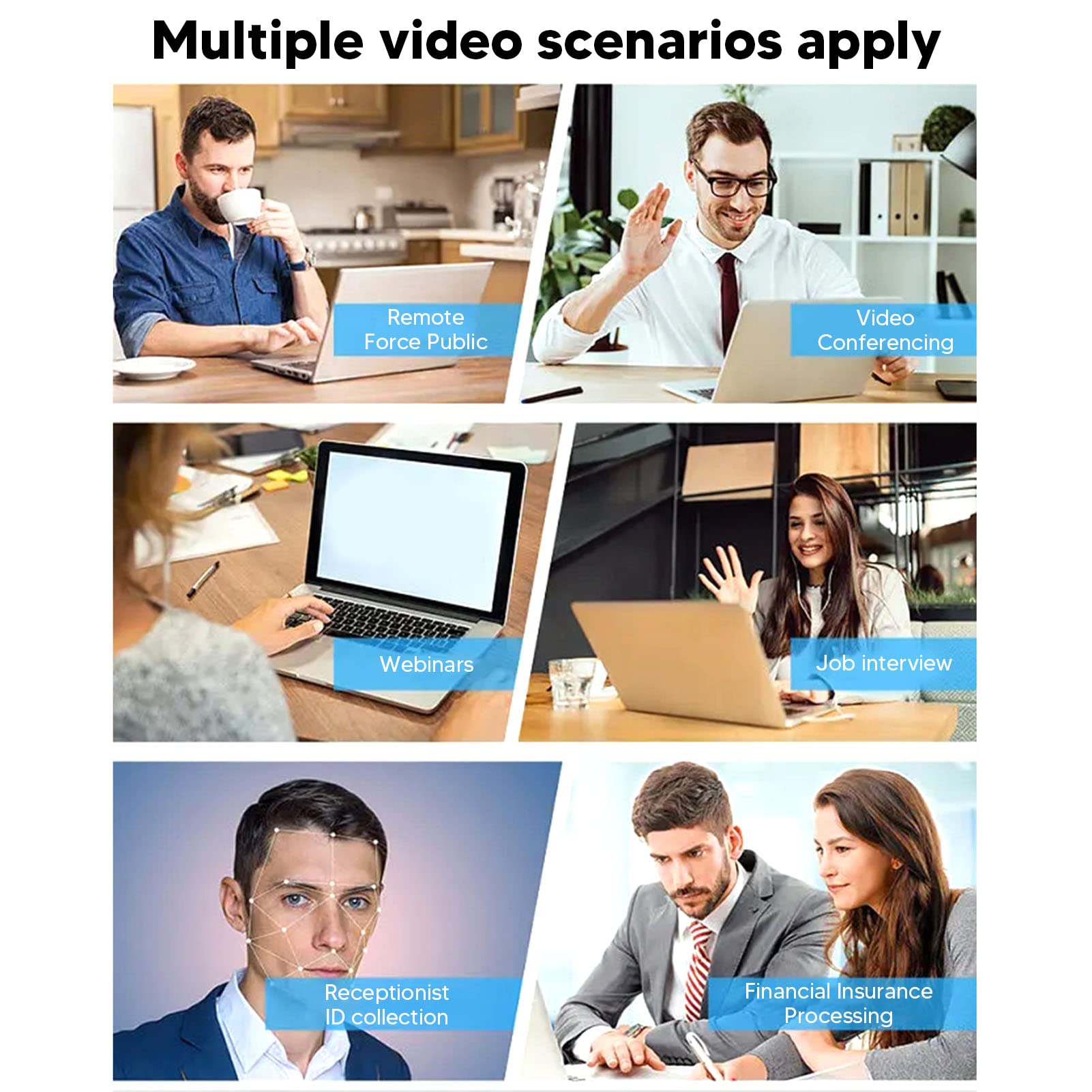 HD USB Webcam 1080P with Microphone - Computer Camera for Live Streaming, Video Conferencing, Zoom Meetings & Online Classes (Perfect for Remote Work, Gaming & Home Office)