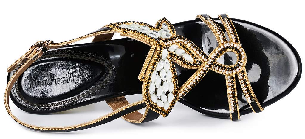 YooPrettyz Women's Embellished Stud Butterfly Evening Heels - Elegant Dress Party & Bridal Sandals for Weddings, Prom, and Special Occasions