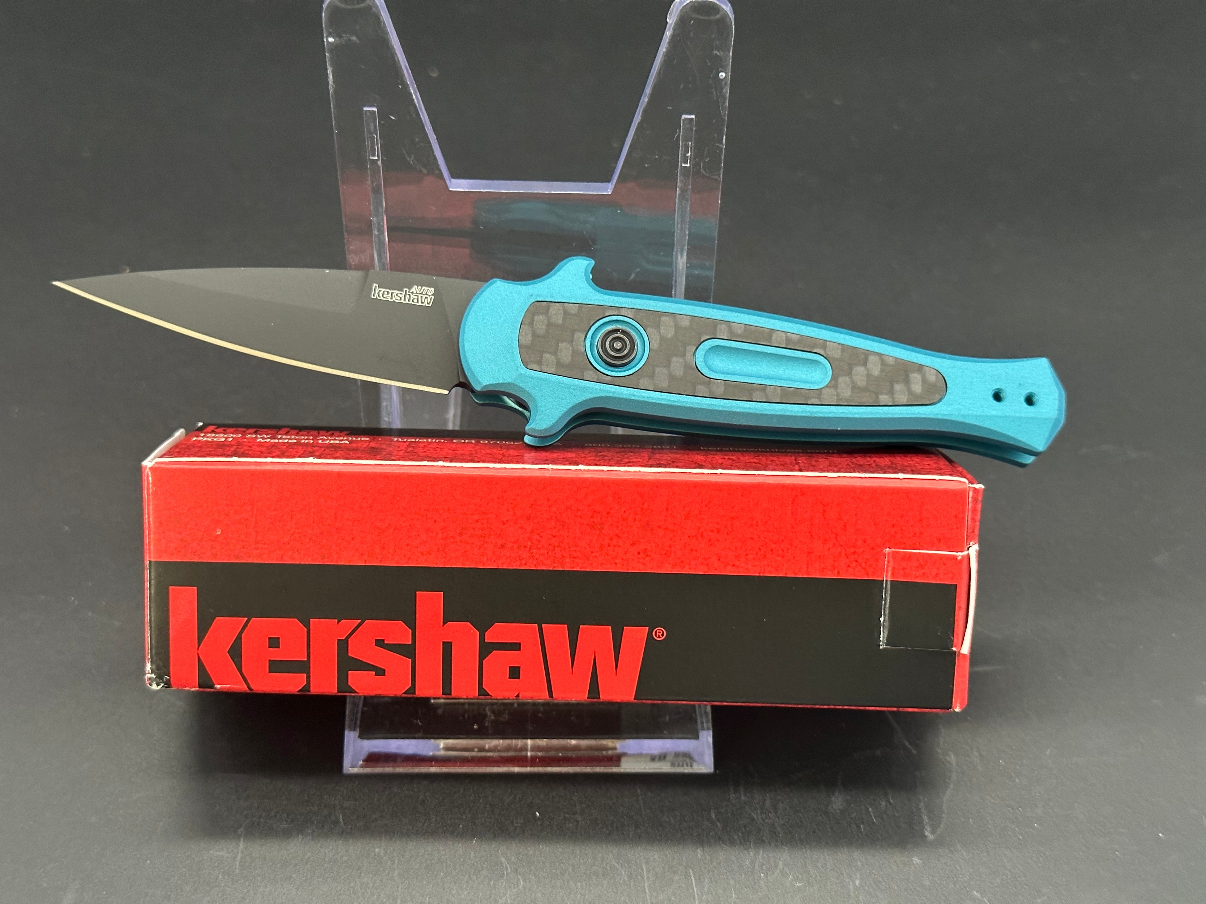 Kershaw Launch 12 Automatic Knife - Teal Blue EDC Pocket Knife for Outdoor Camping, Hiking & Everyday Carry