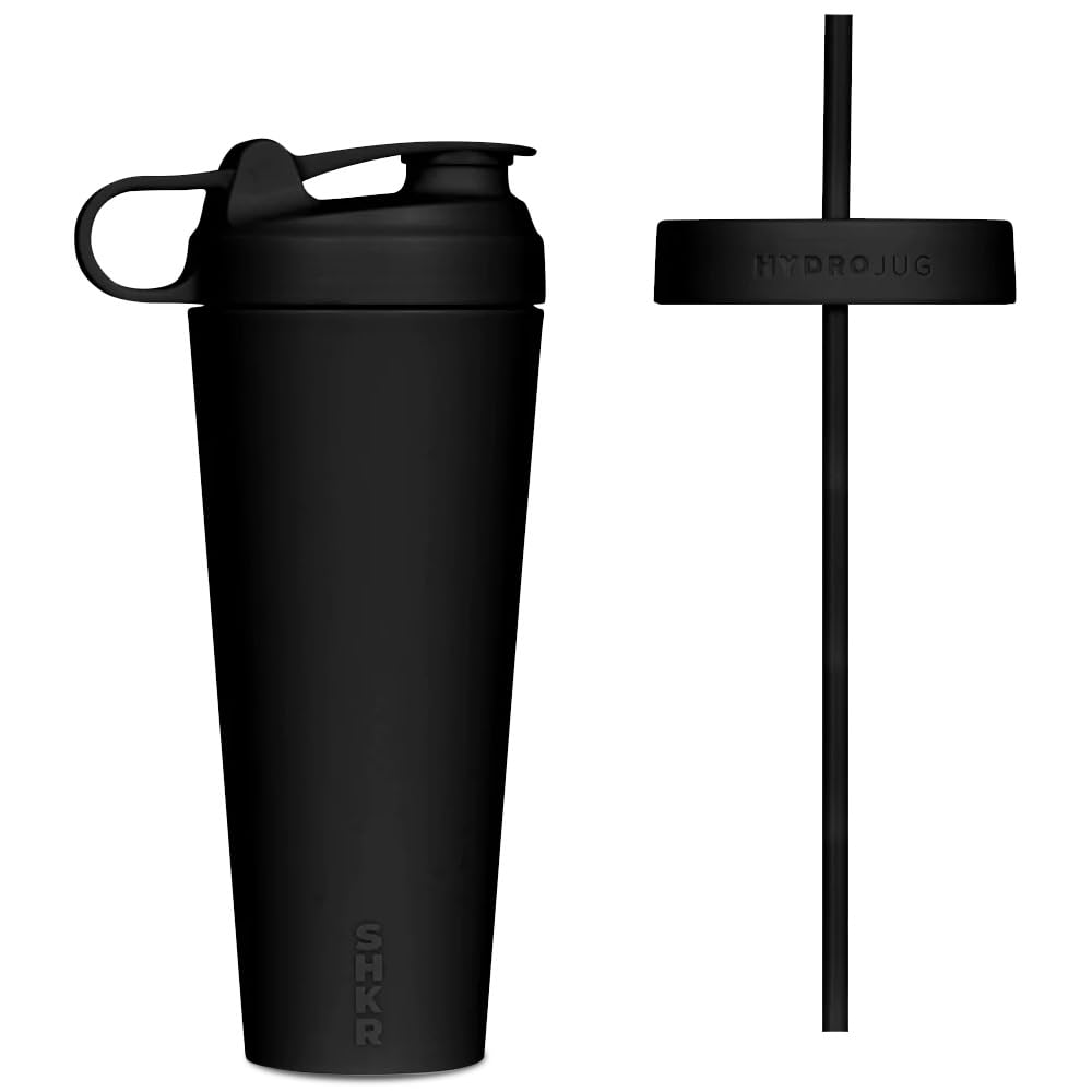 HydroJug 24oz Stainless Steel Shaker Bottle for Protein Shakes & Workout Drinks - Vacuum Insulated, BPA Free, Temperature Control - Ideal for Gym, Office & Outdoor Activities - Fits in Car Cup Holders