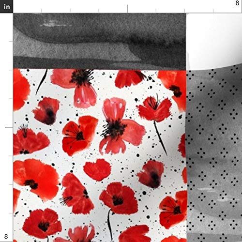 Red Cardinal Poppy Angels Fabric by The Yard - Soft Minky Printed Wholecloth for Quilt Topper, Baby Blankets & Backing | Perfect for Sewing Projects, Nursery Decor & Cozy Home Textiles