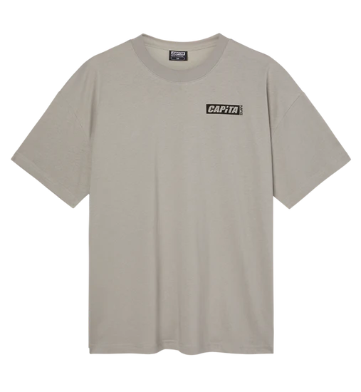 Capita 2025 Skull Graphic T-Shirt for Men - Light Grey Cotton Tee - Casual Streetwear & Skater Style Outfit