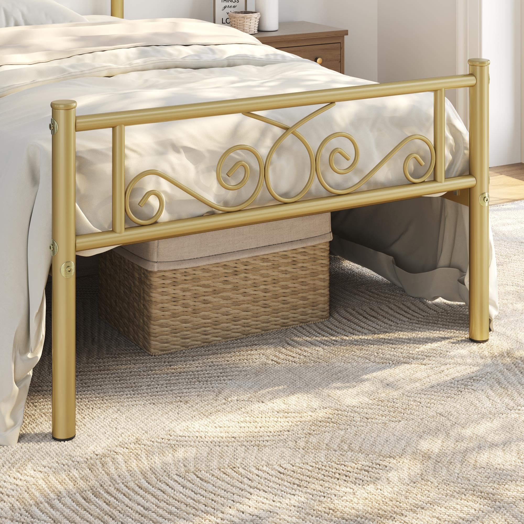Yaheetech Twin Metal Bed Frame with Headboard & Footboard - No Box Spring Needed, Easy Assembly, 12.6