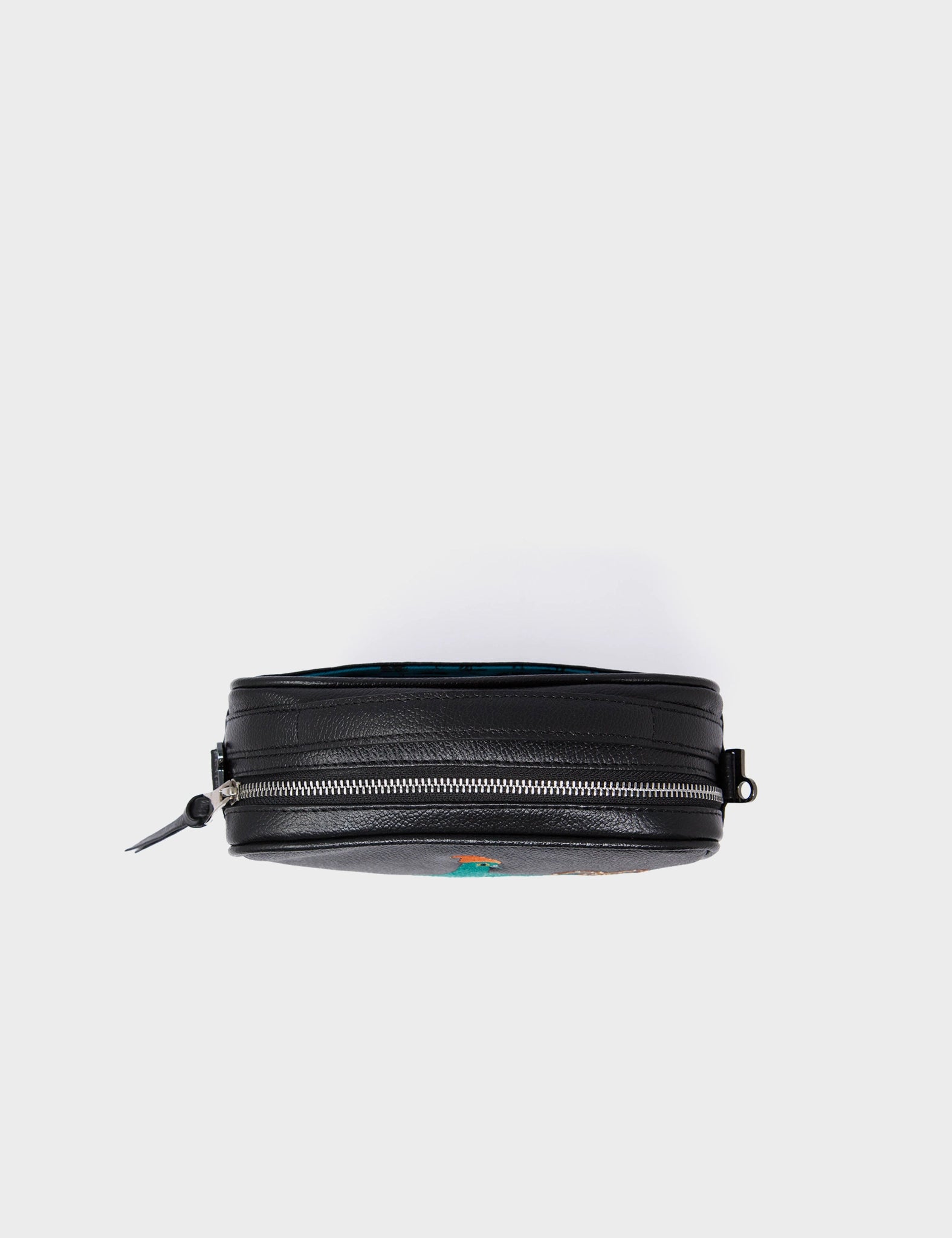Verto Black Leather Crossbody Bag with Pigeonista Embroidery - Stylish Women's Shoulder Purse for Everyday Use, Travel & Date Night