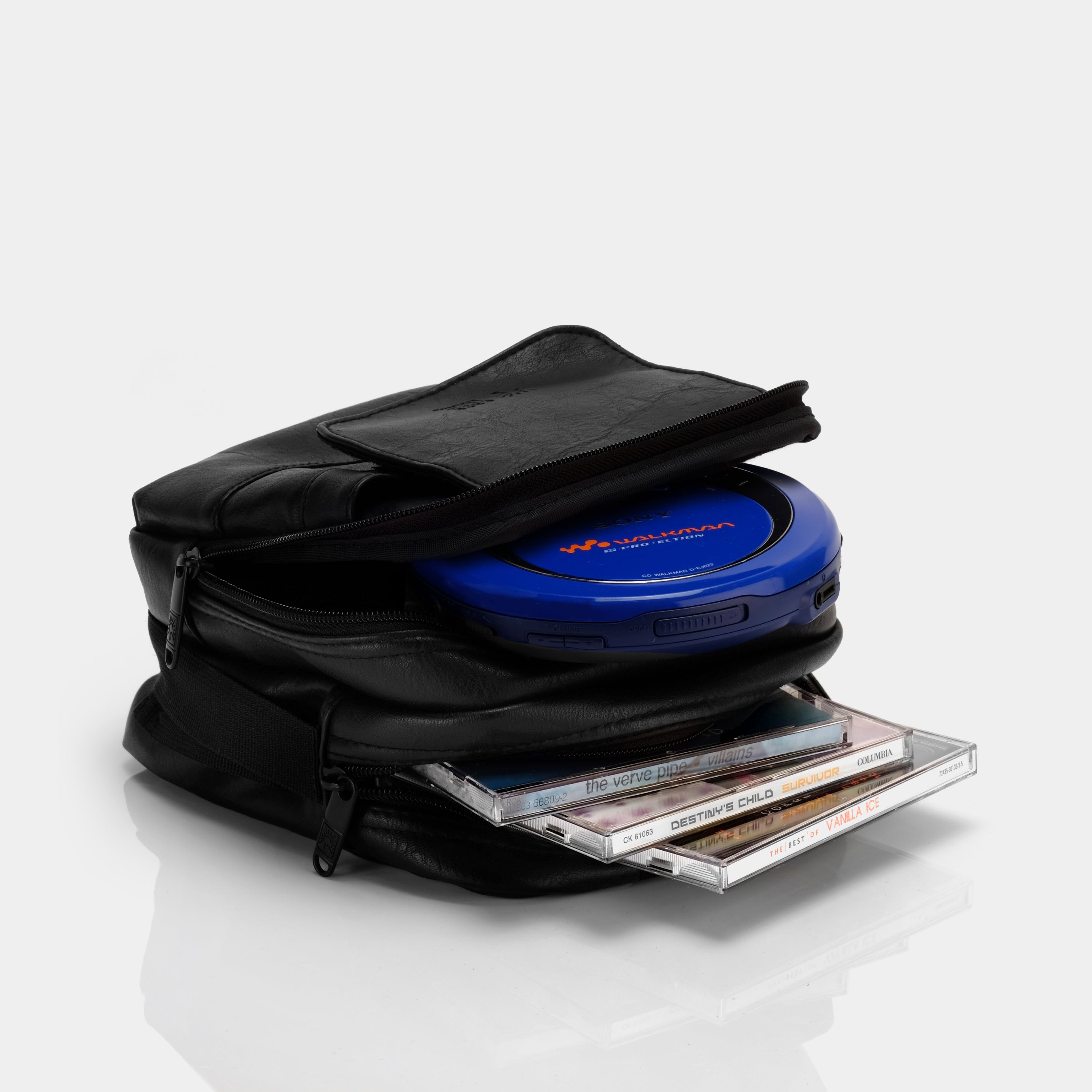 Case Logic Faux Leather CD Player Storage Bag - Black | Portable CD Holder for Car, Home & Travel | Compact Organizer for Music CDs & Cases