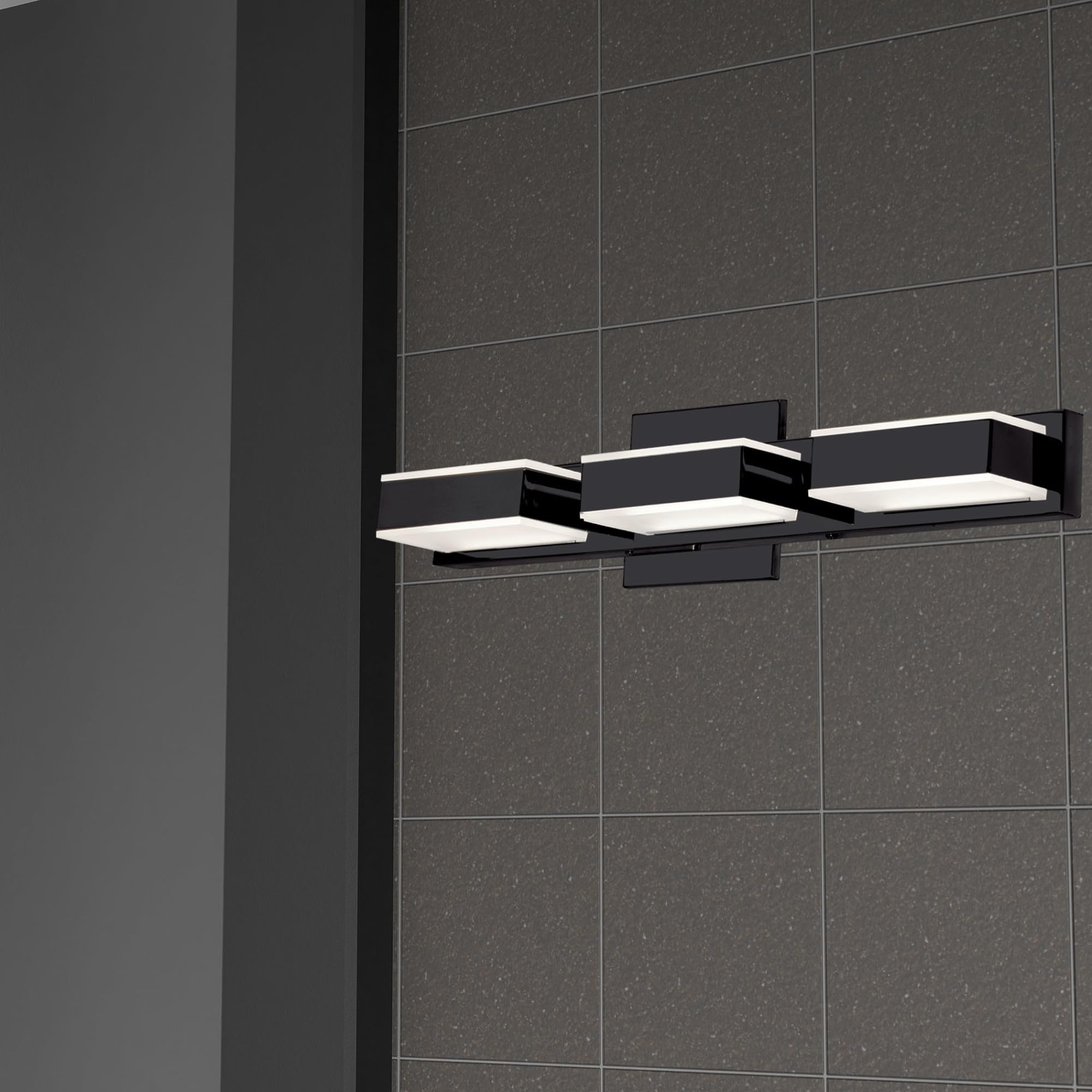 Dainolite Modern LED Vanity Light Fixture - 3W Close-to-Ceiling Bathroom Lighting, Black | Perfect for Contemporary Bathrooms, Powder Rooms & Dressing Areas