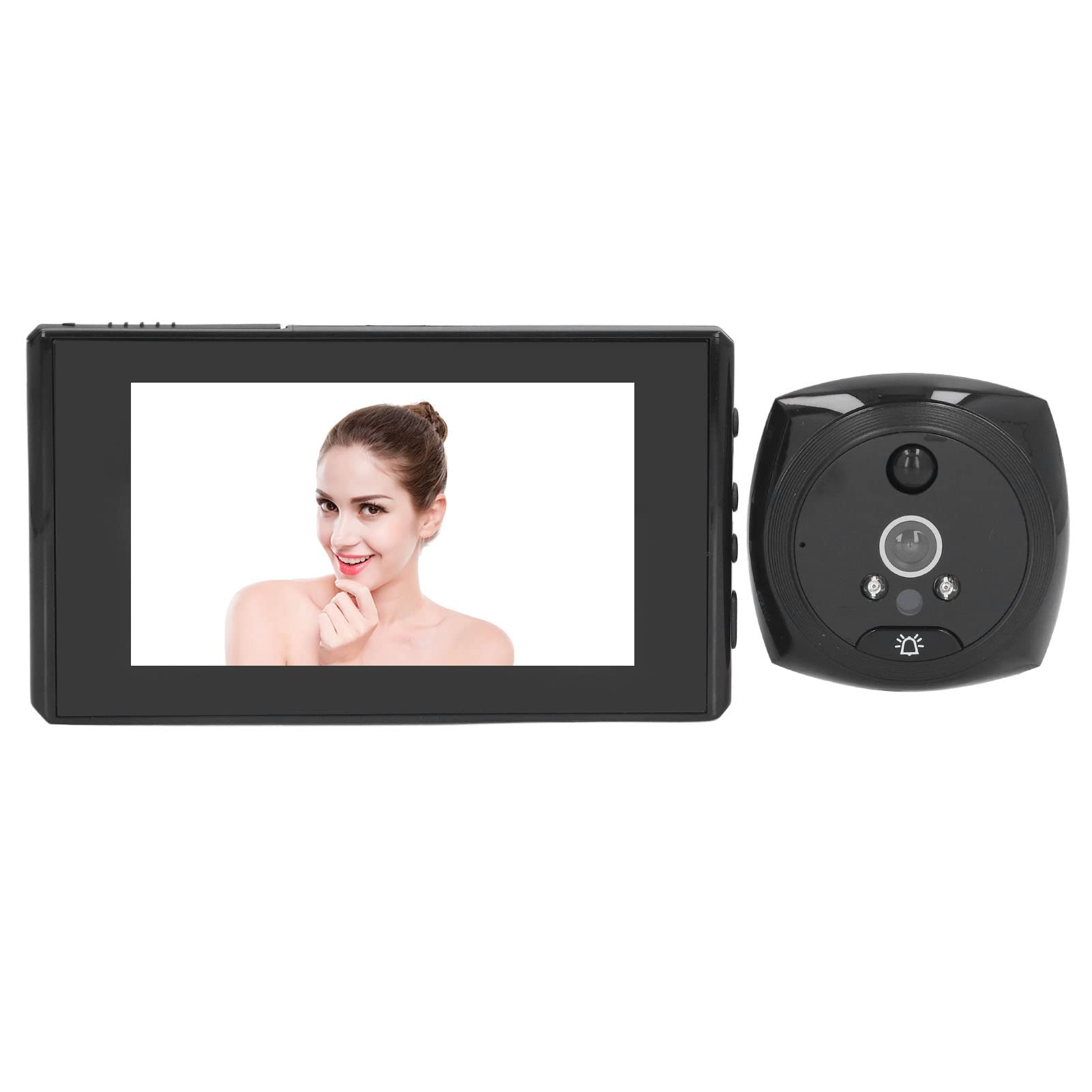 GOWENIC 4.3 Inch 1080P HD Smart Video Doorbell Camera with Human Detection & Night Vision - Peephole Security Camera Supports 12 Languages (Black) - Perfect for Apartments, Homes & Office Security Monitoring