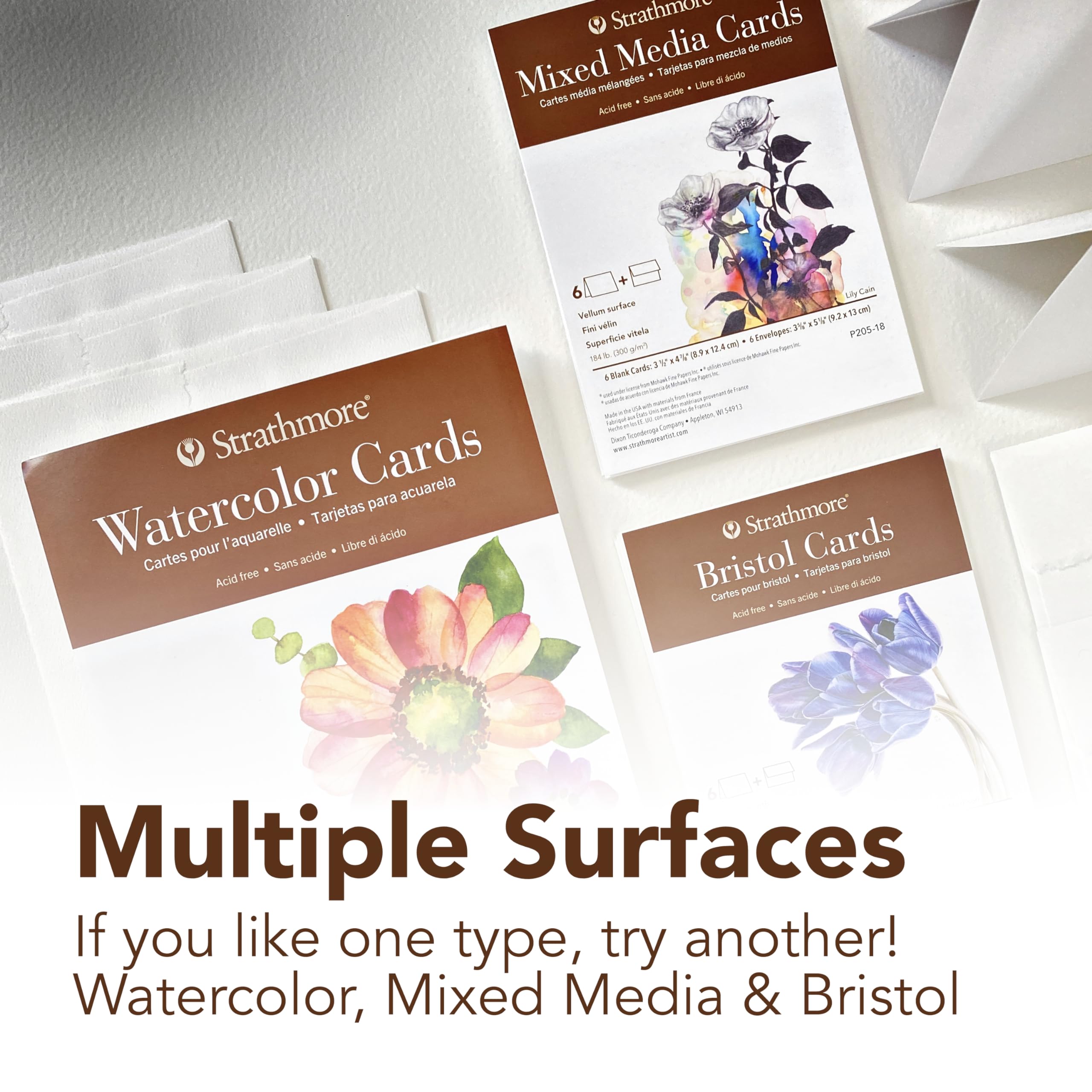 Strathmore 400 Series Watercolor Cards - 5x6.875 Inches Cold Press Paper, 6 Pack with Envelopes | Premium Handmade Greeting Cards for Weddings, Birthdays & Special Events | Perfect for DIY Invitations, Thank You Notes & Artistic Projects