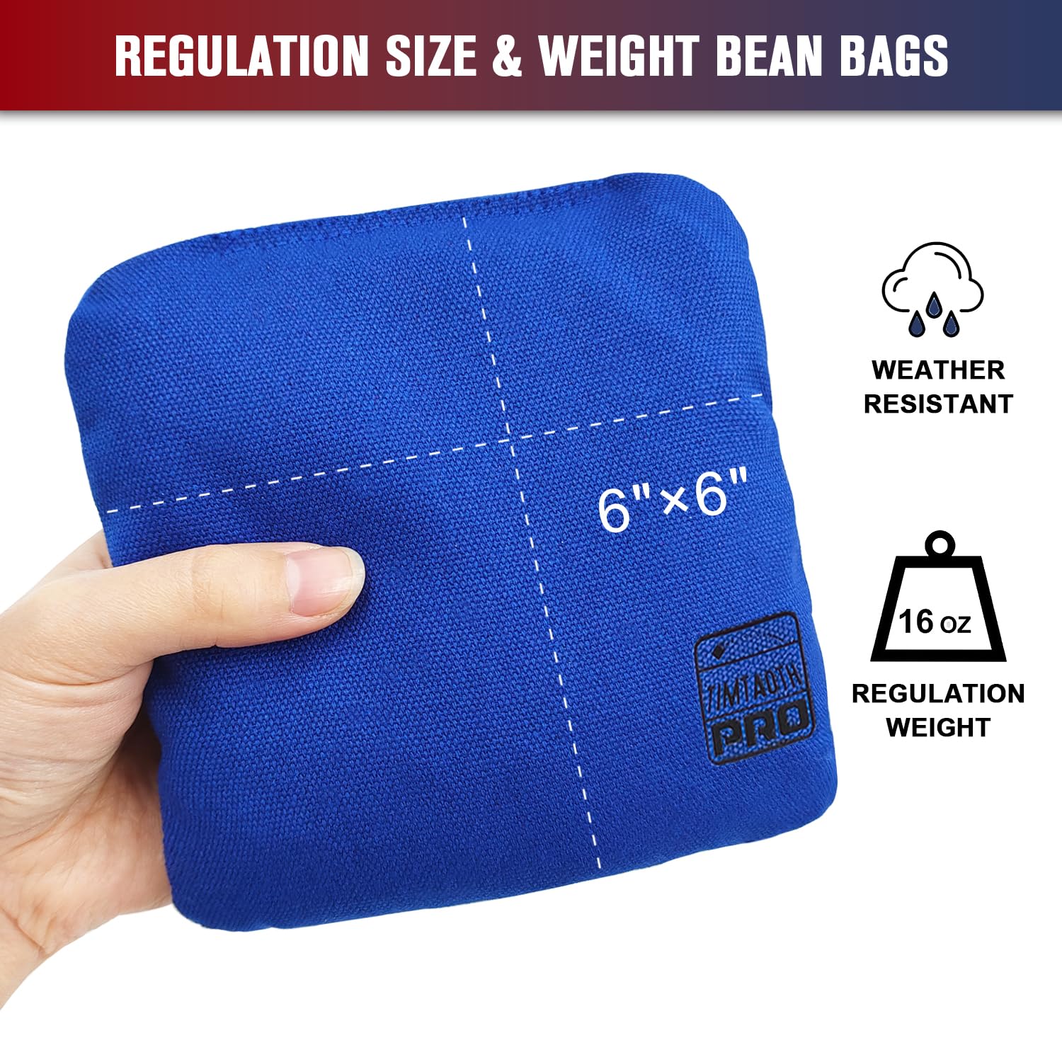 Professional Dual-Sided Cornhole Bags Set of 8 - Regulation Size Bean Bags with Slick & Stick Technology for Outdoor Games, Backyard Parties, and Tailgating