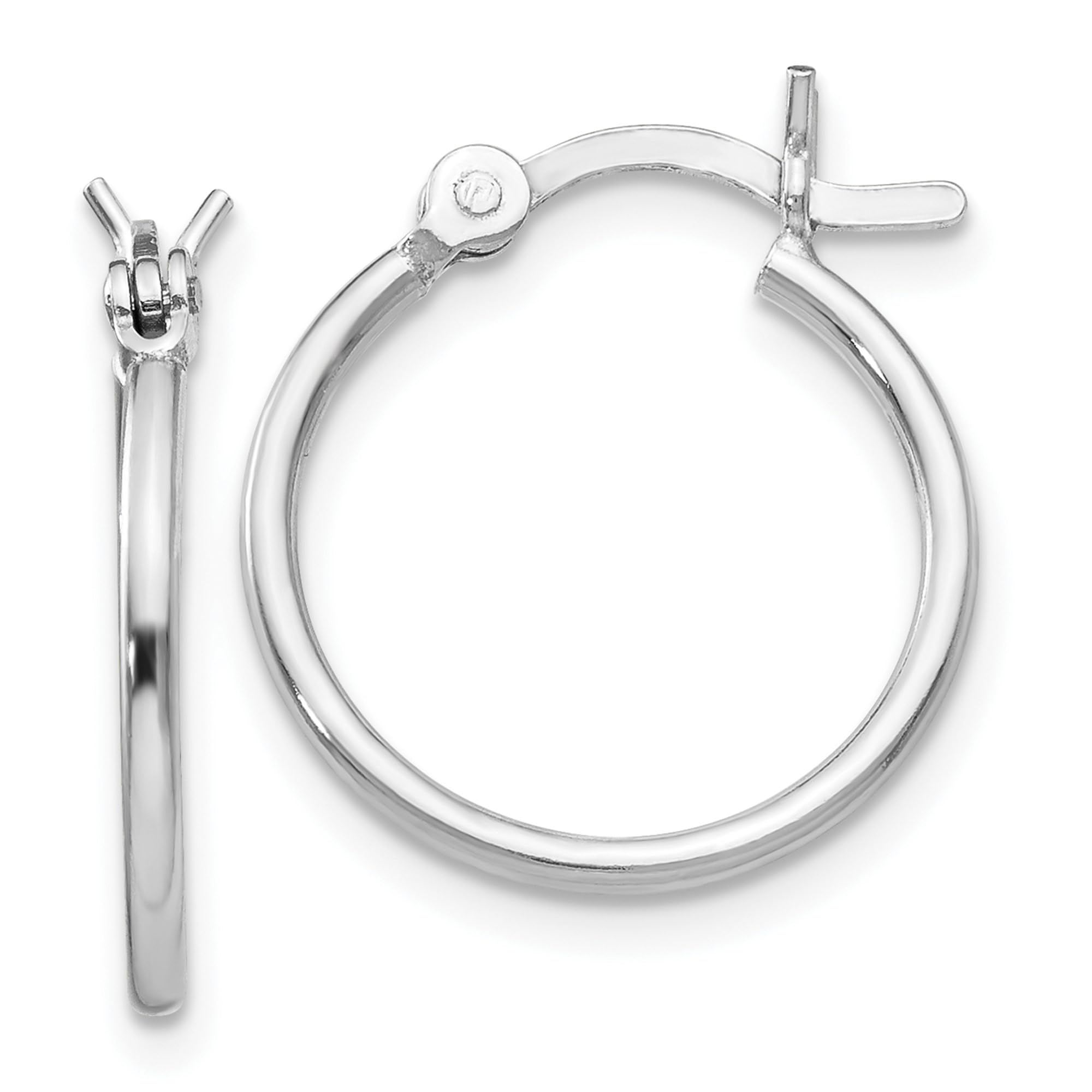 925 Sterling Silver Hinged Round Huggie Small Hoop Earrings for Women - Minimalist Everyday Jewelry for Work, Date & Casual Wear