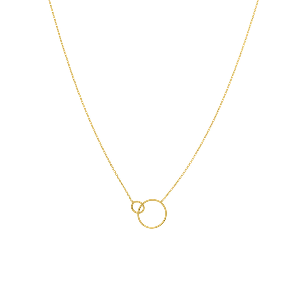 14K Gold Interlocking Circles Necklace for Women - Elegant Layering Jewelry Gift for Anniversary, Birthday & Valentine's Day - Perfect for Everyday Wear & Special Occasions