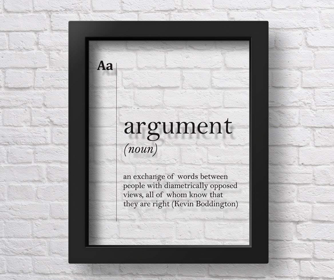 Transparent Argument Definition Print - Argument Poster for Office Wall Art, Lawyer Office Decor & Scandinavian Lawyer Gift - Perfect for Law Firms, Courtrooms & Legal Professionals